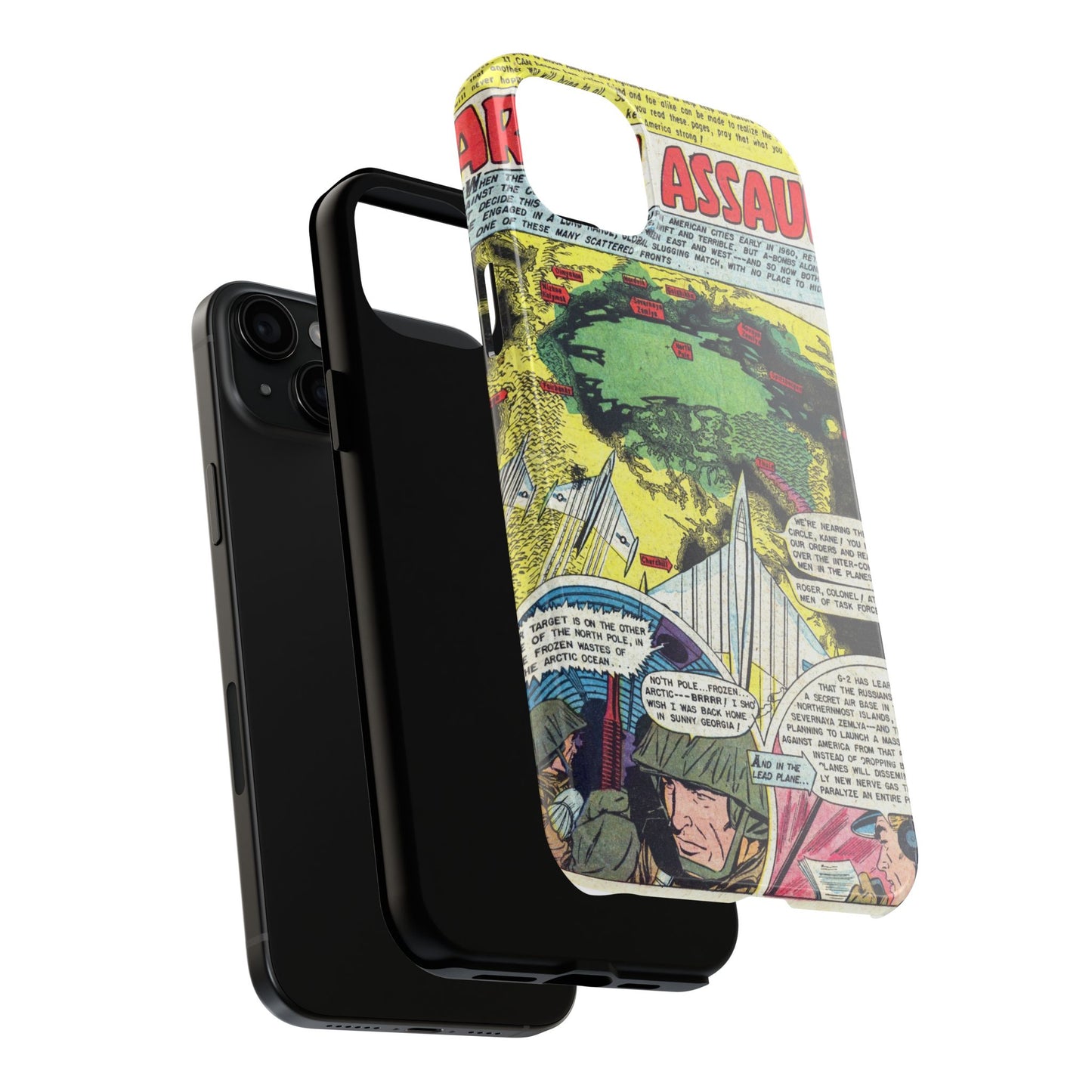 Vintage Atomic Warfare Comic Page Rugged Phone Cases