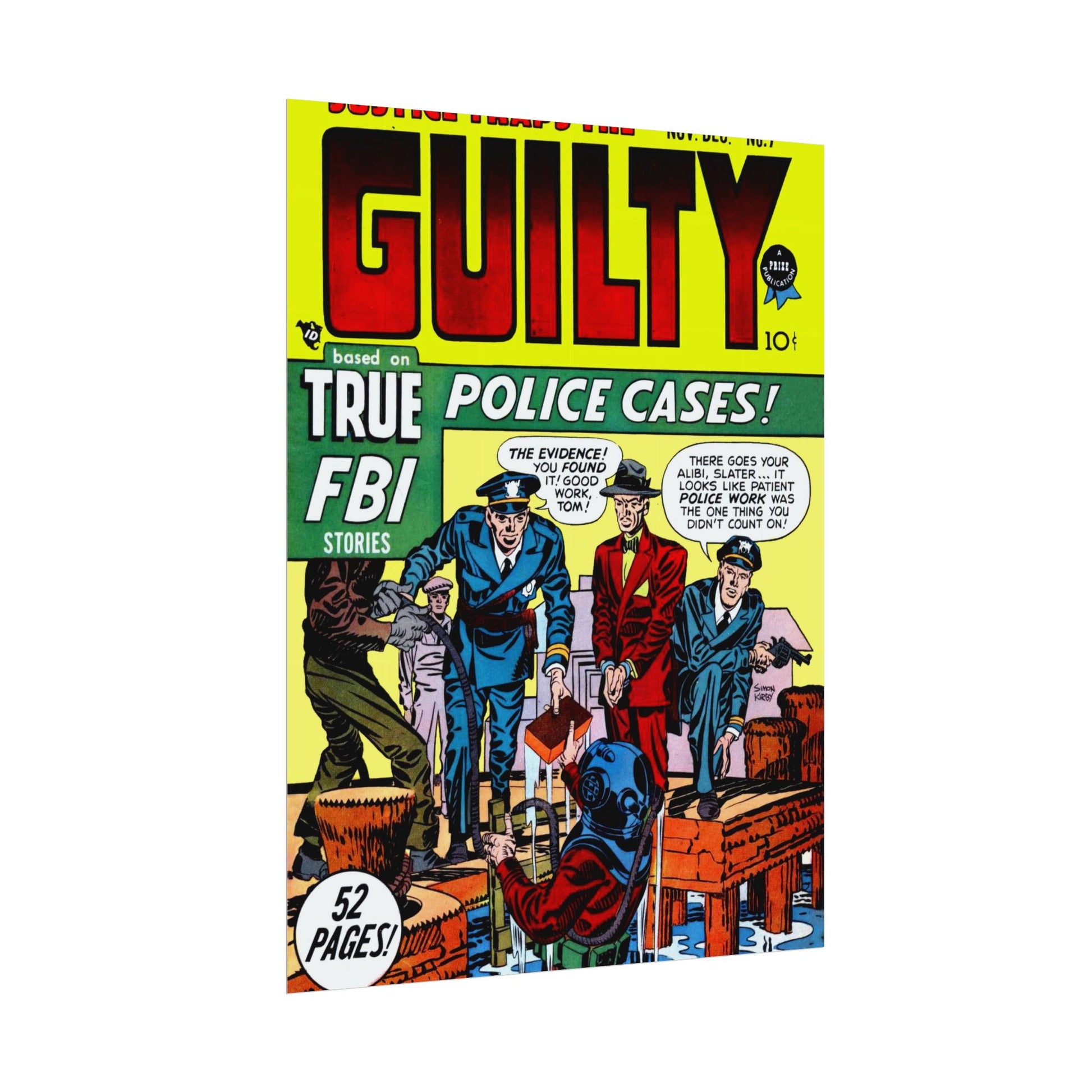 Retro Guilty Comic Book Cover poster - Old School Male 