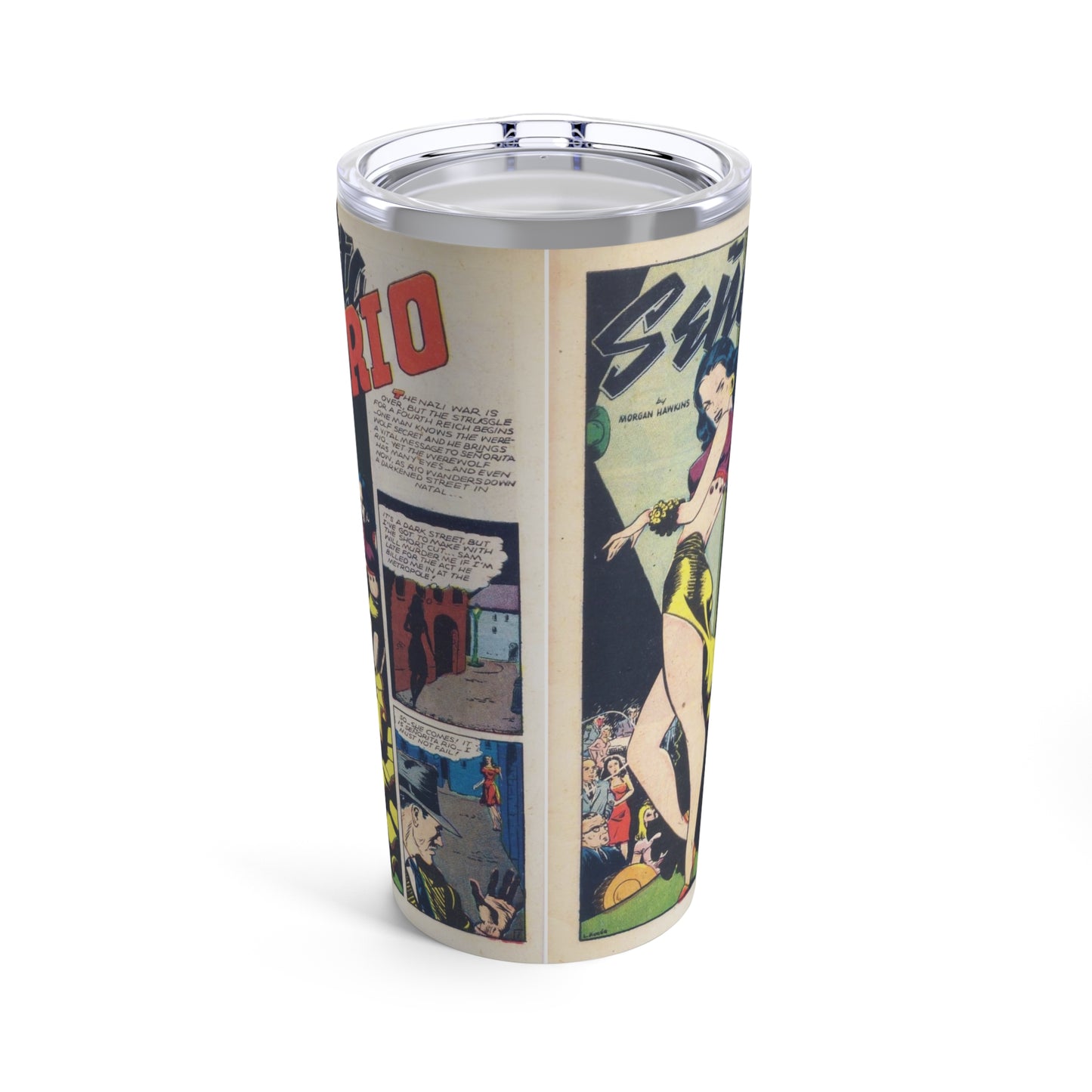 Chic Vintage Comic-Inspired 20oz Tumbler Featuring an Elegant Lady