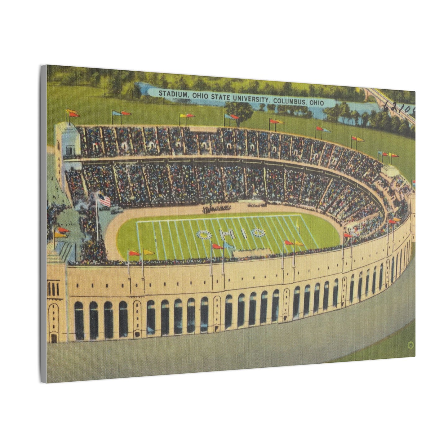 Aerial Canvas Art - Ohio State University Stadium Print