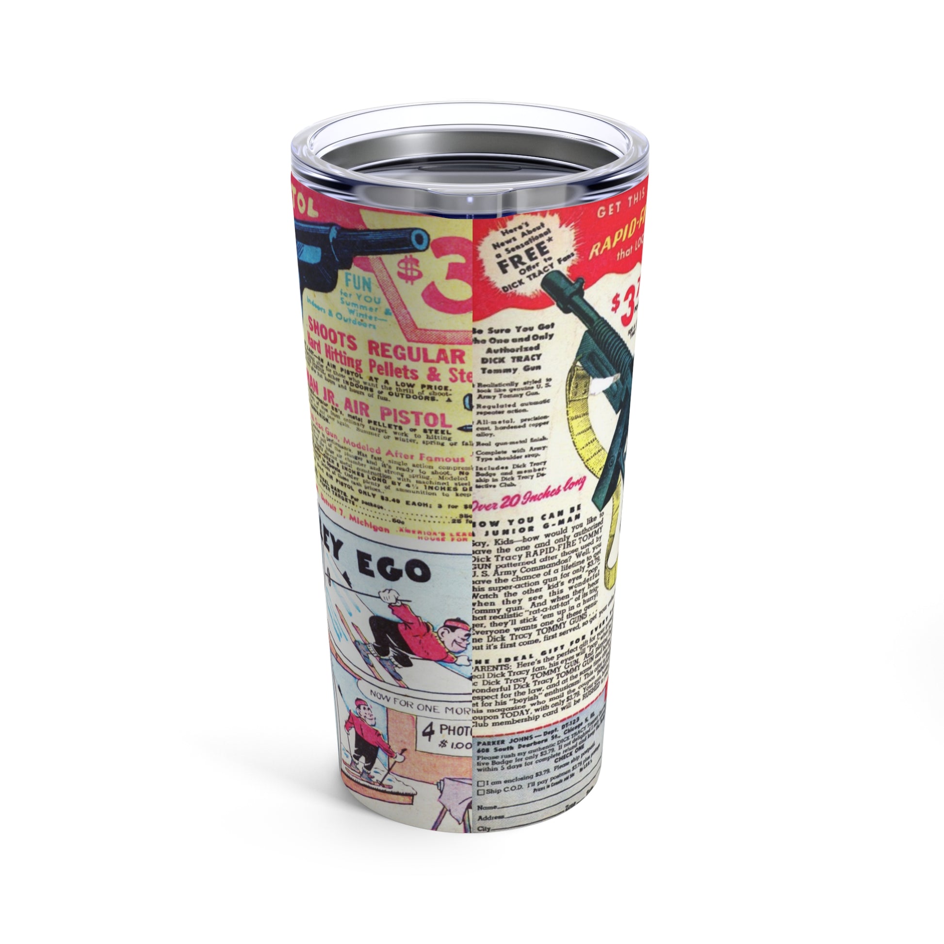 Drinkware Tumbler Retro Comic Book Ad 20oz - Old School Male 