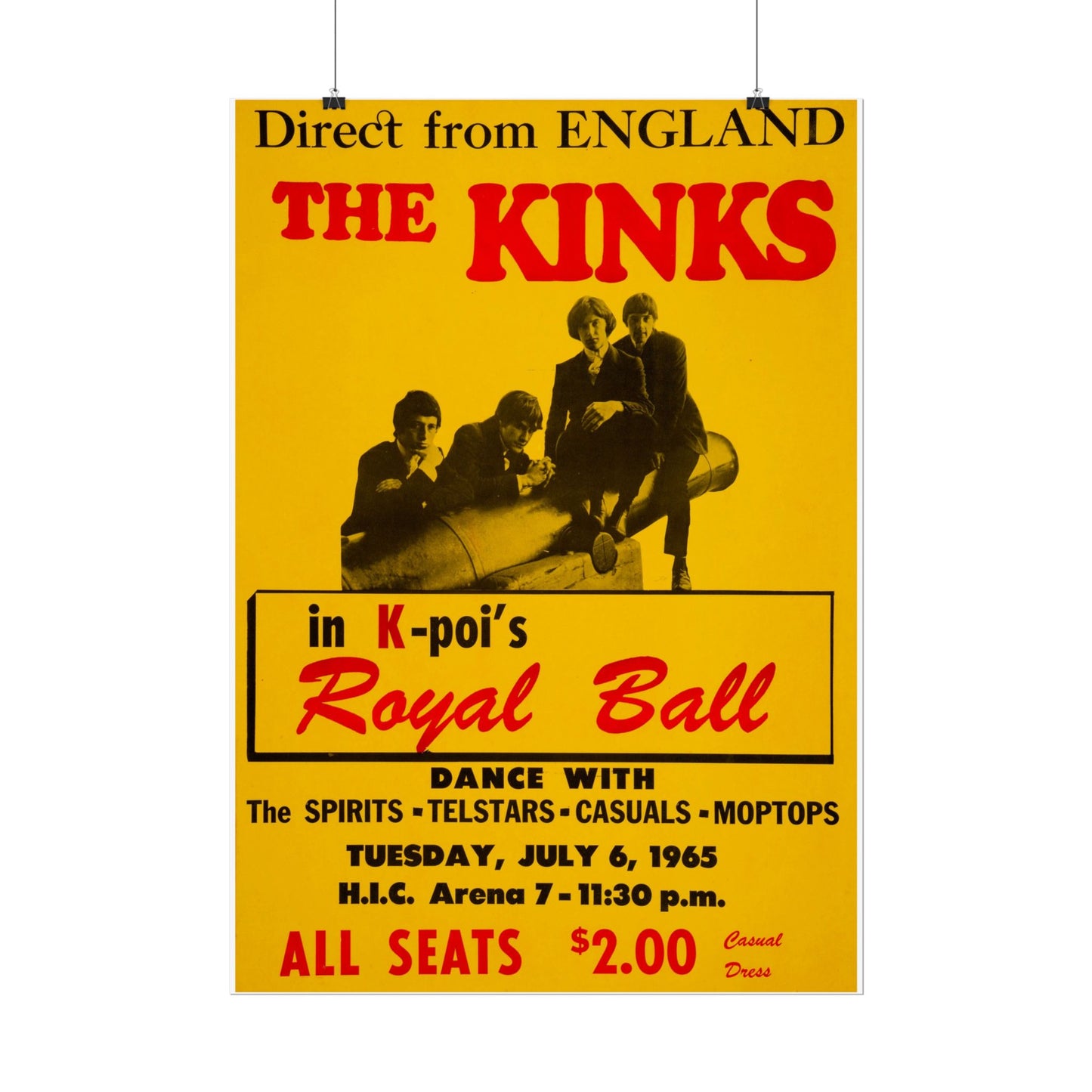 'The Kinks' Concert Poster Live at the Royal Ball Retro Posters