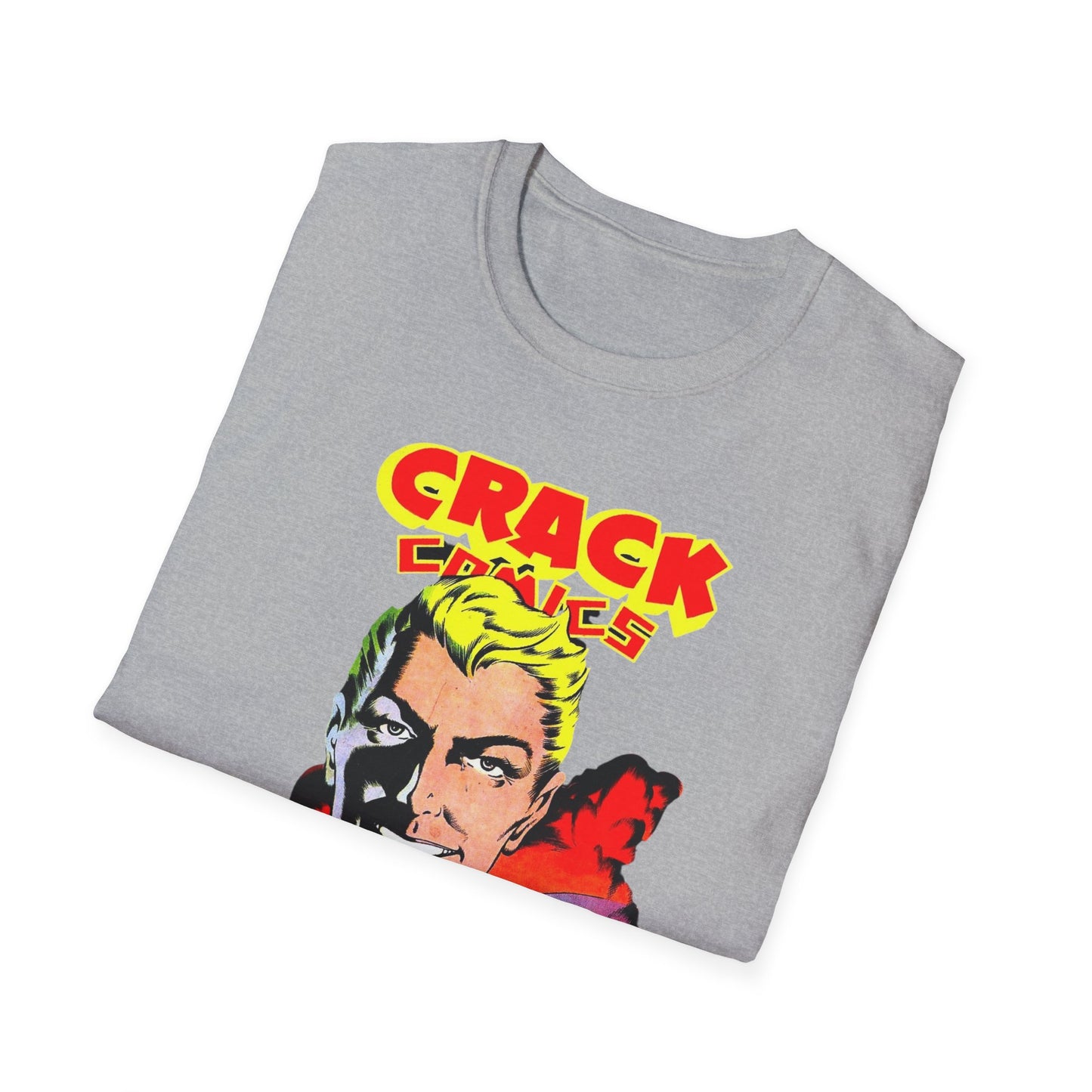 Vintage Comic T-Shirt - Retro Crack Design in Soft 100% Cotton for Comic Fans