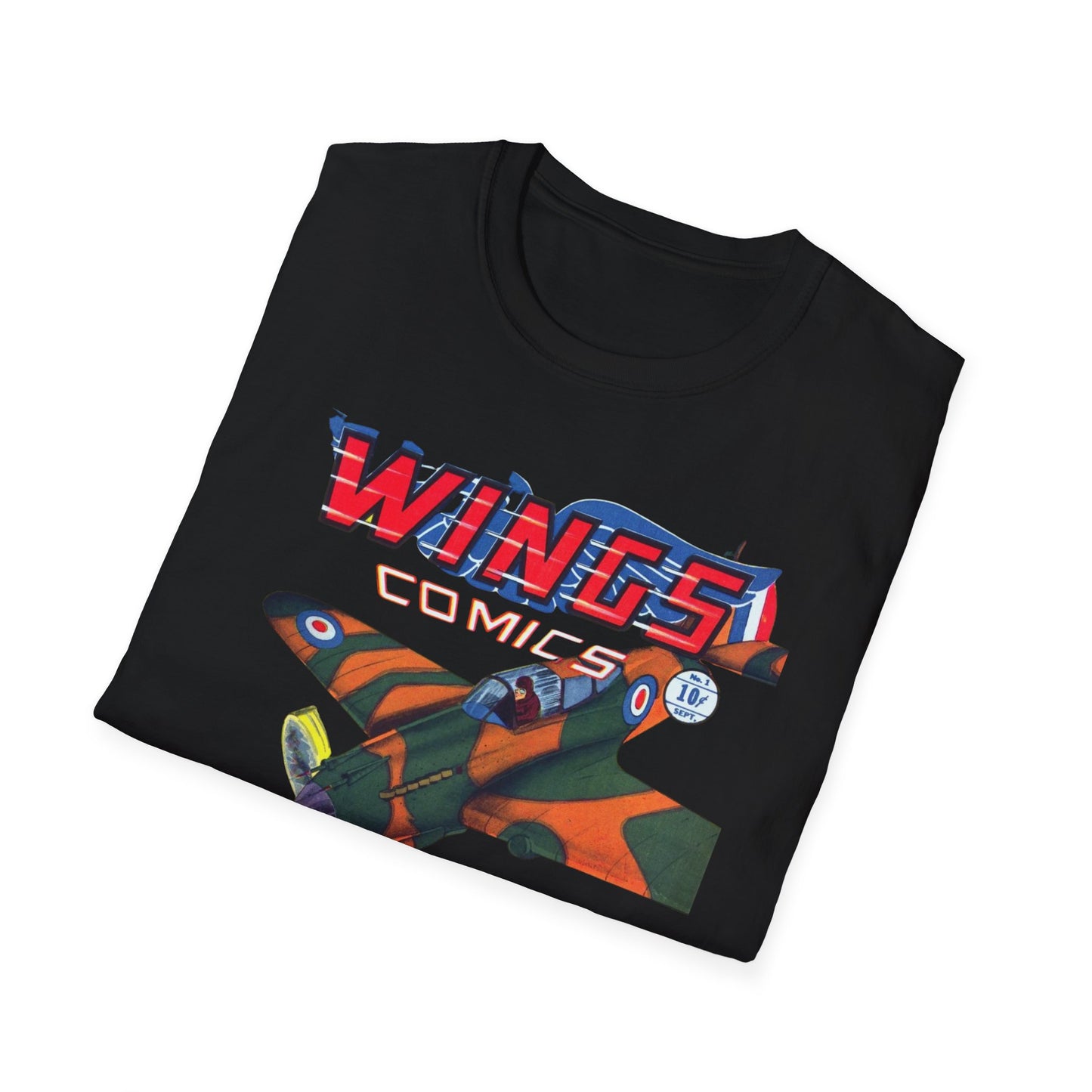 Retro Wings Comics Tee - 100% Cotton Classic Fit T-Shirt for Comic Fans and Vintage Lovers