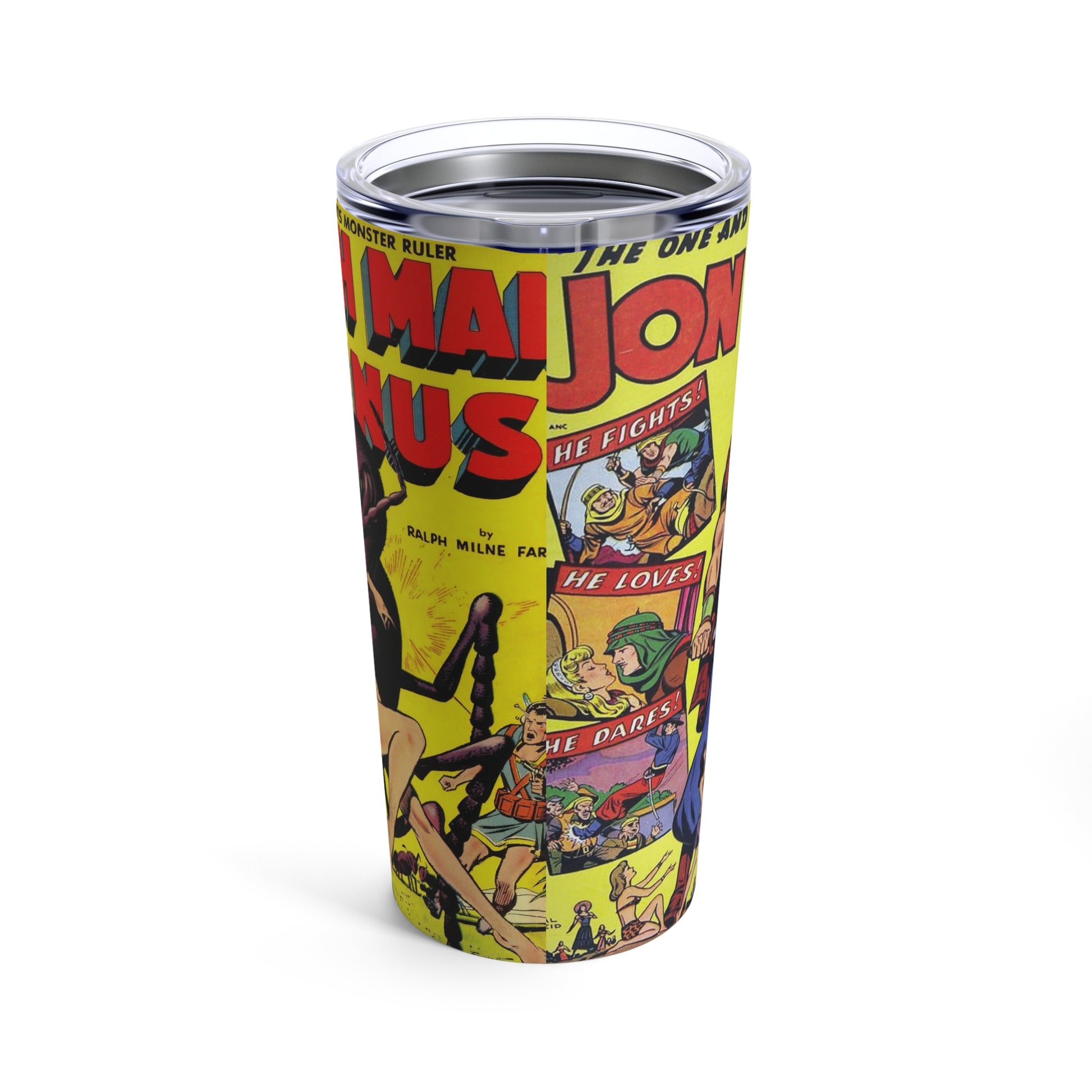 Tumbler Retro Comic Book Cover 20oz - Old School Male 