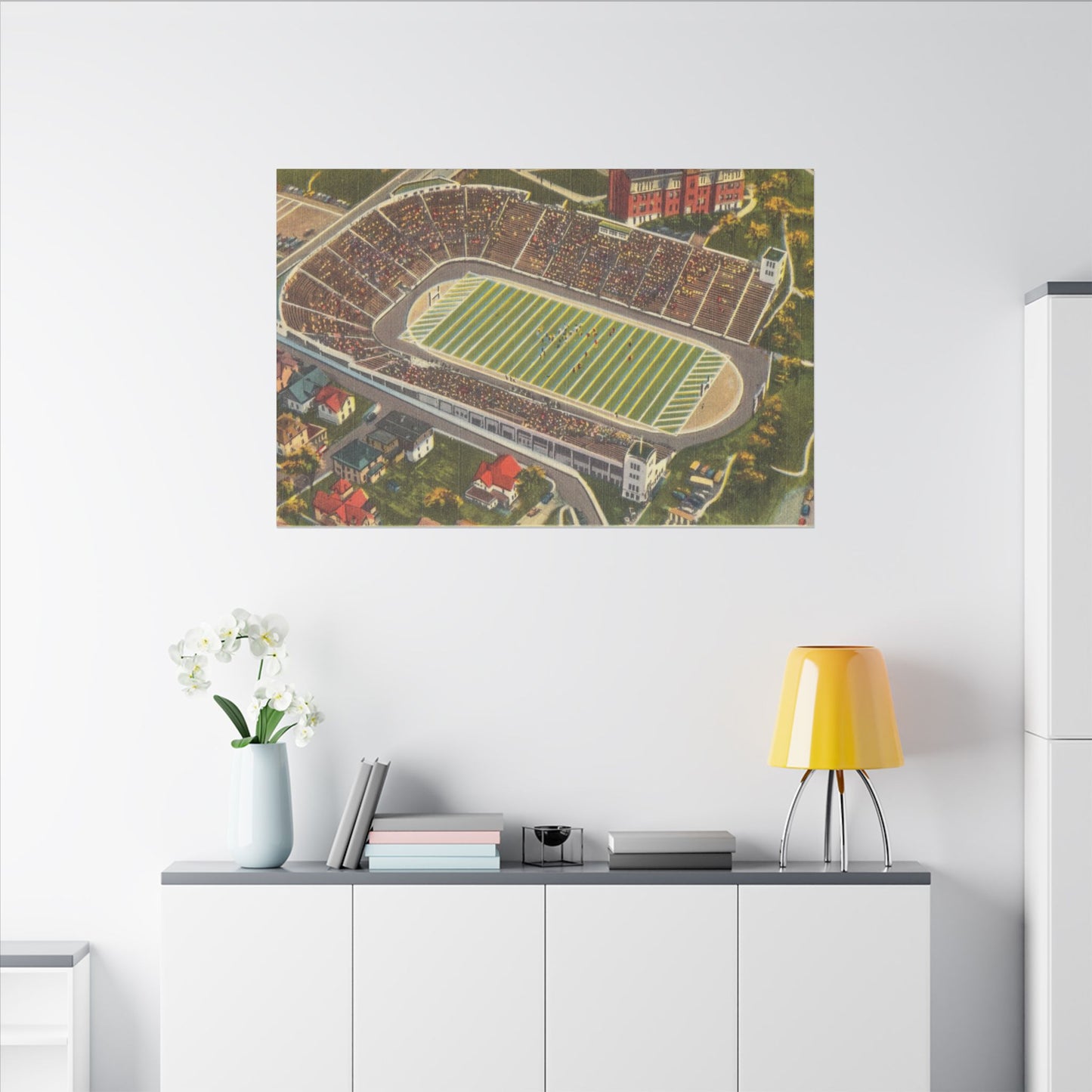 Aerial Canvas Art - West Virginia Mountaineer Football Stadium Print