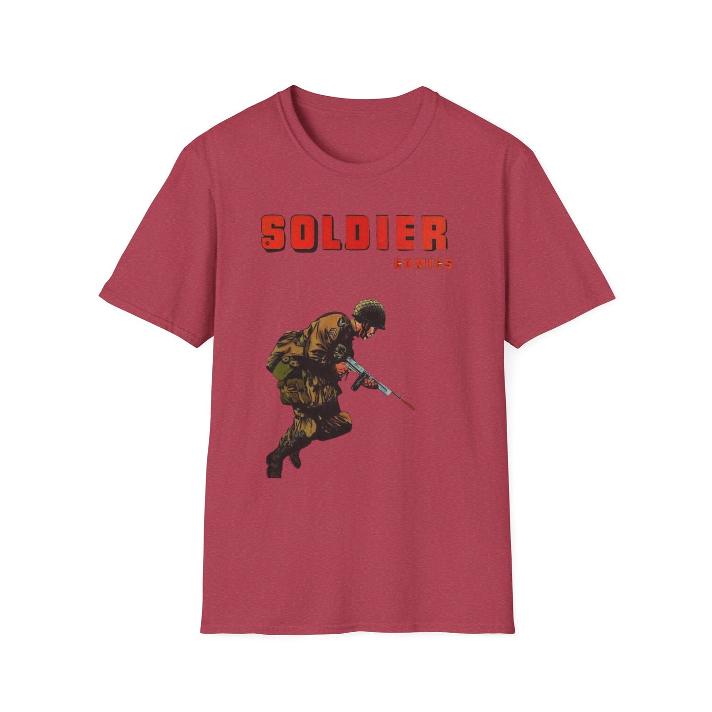 Vintage Retro Soldier Comics Graphic T-Shirt - 100% Cotton Classic Fit Tee