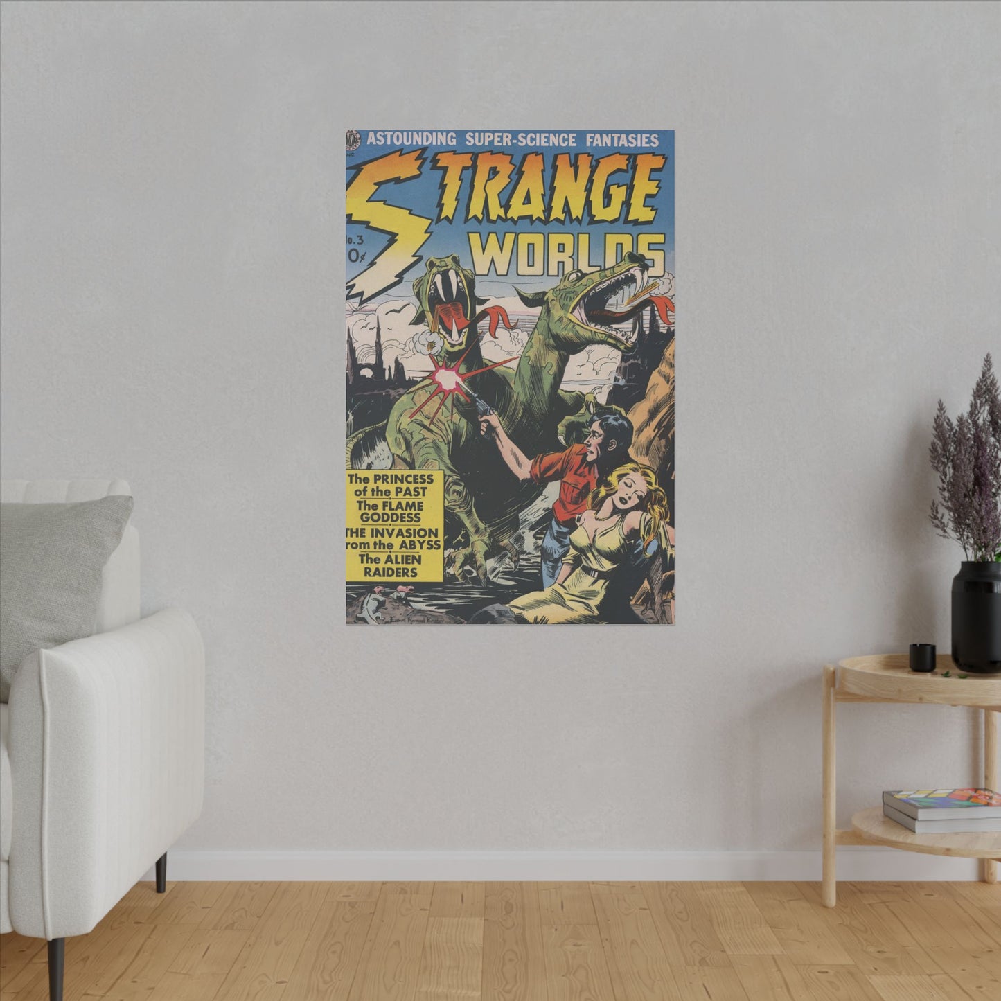 Vintage Inspired Canvas Art - Enigmatic Retro Worlds Print