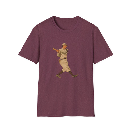 Retro Baseball Player Unisex Soft Cotton Tee - Old School Male 