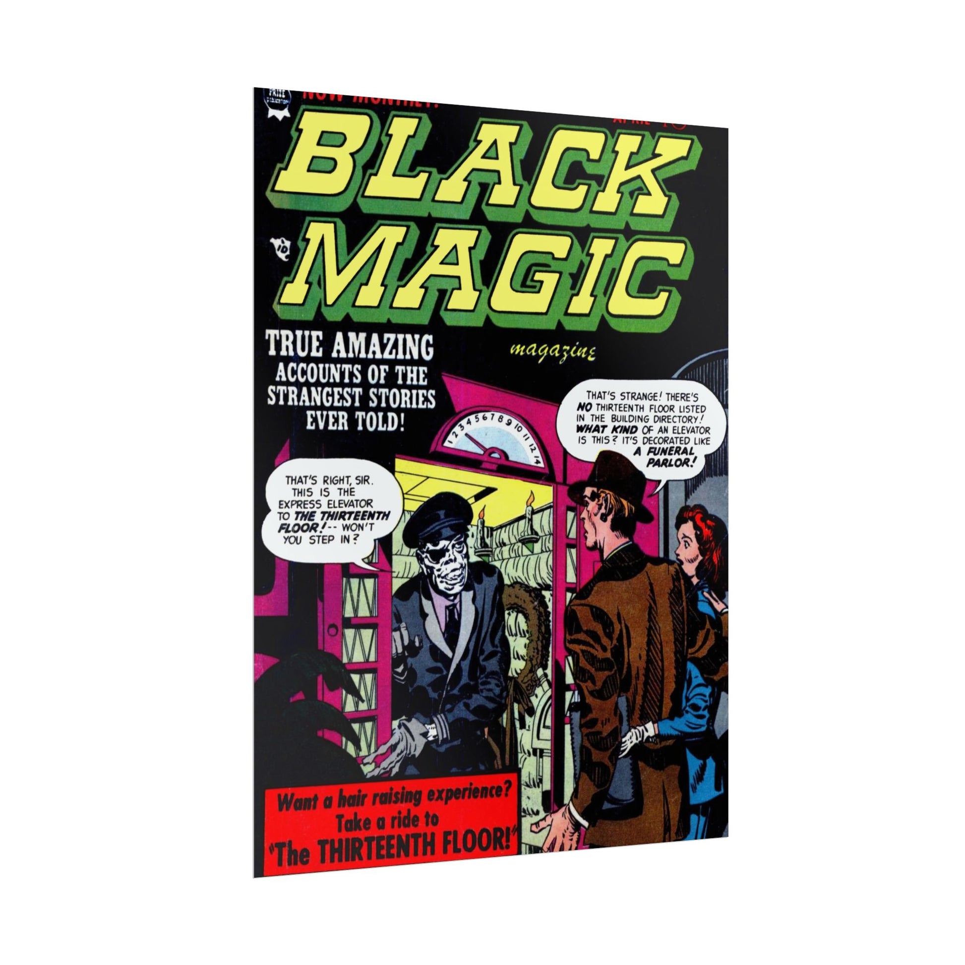 Retro Black Magic Comic Book Cover Poster - Old School Male 