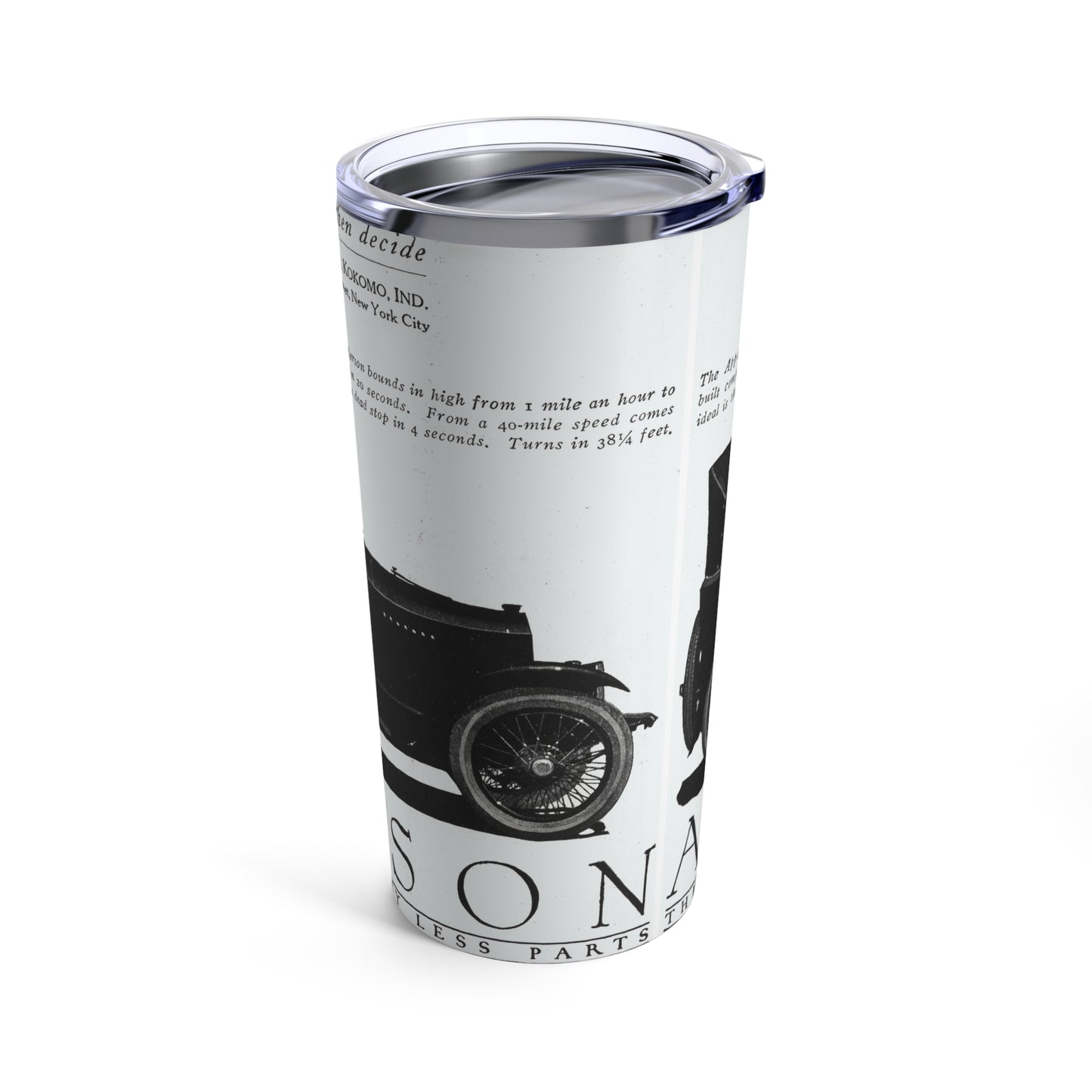 Classic Car-Themed 20oz Insulated Tumbler - Old School Male 