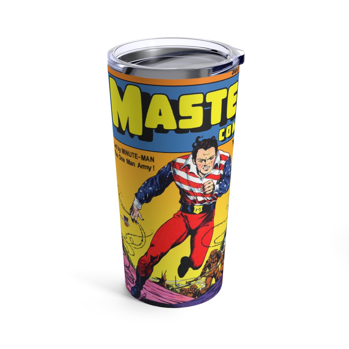 Vintage Comic Book Tumbler - 20oz Retro Design - Old School Male 