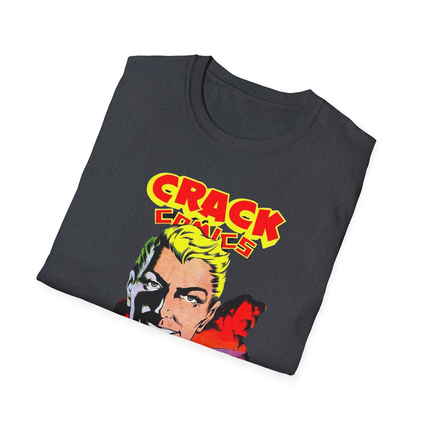 Vintage Comic T-Shirt - Retro Crack Design in Soft 100% Cotton for Comic Fans