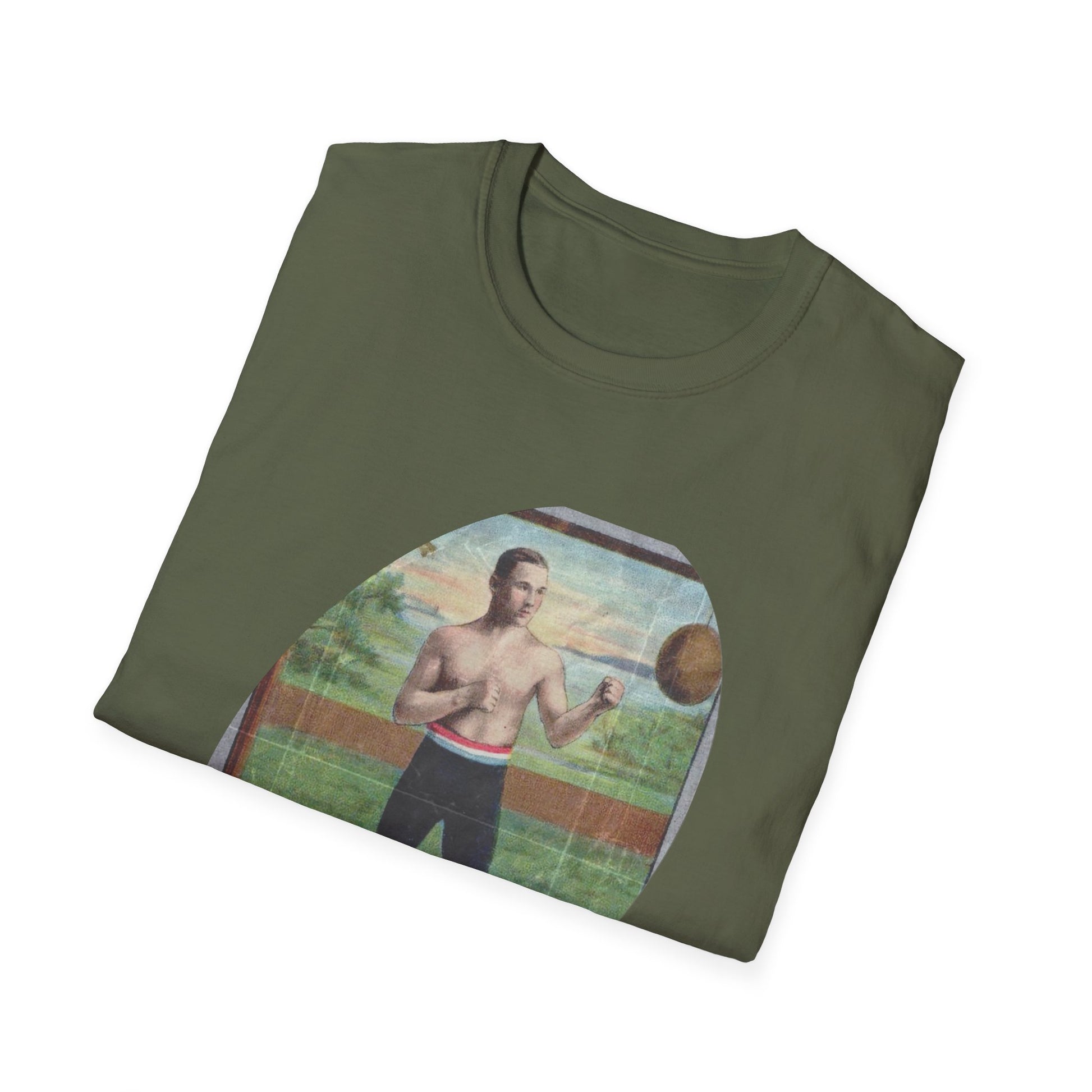 Retro Boxer Fighter Unisex Cotton T-Shirt - Old School Male 