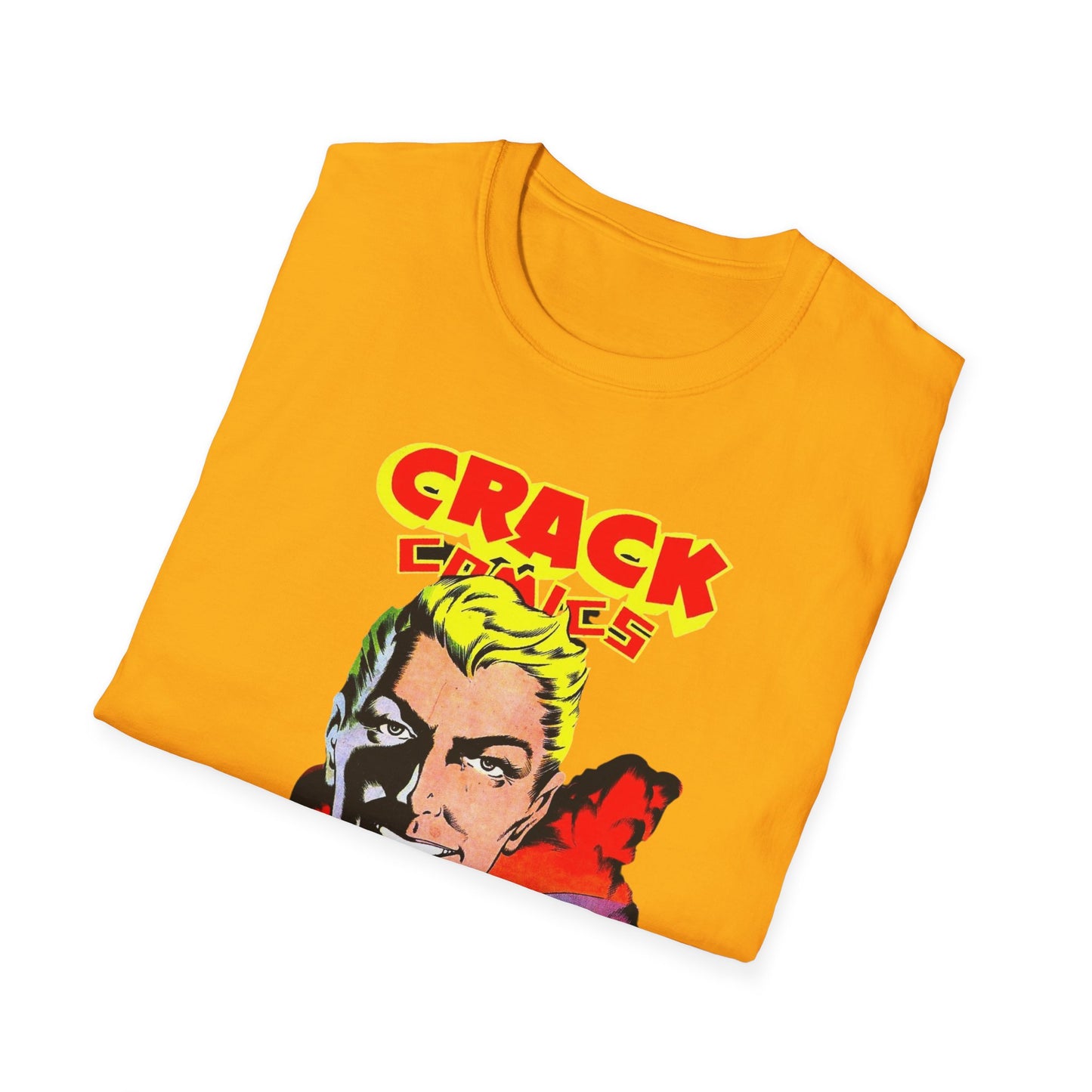 Vintage Comic T-Shirt - Retro Crack Design in Soft 100% Cotton for Comic Fans