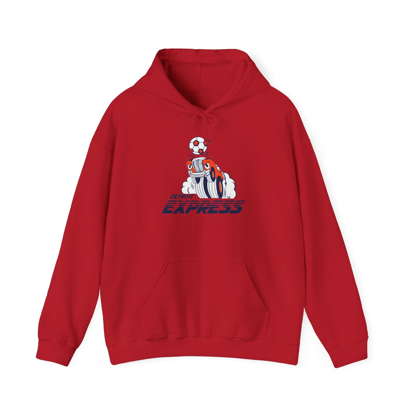 Retro Memphis Express Soccer Hoodie - Cozy 50/50 Cotton Blend, Kangaroo Pocket & Adjustable Hood