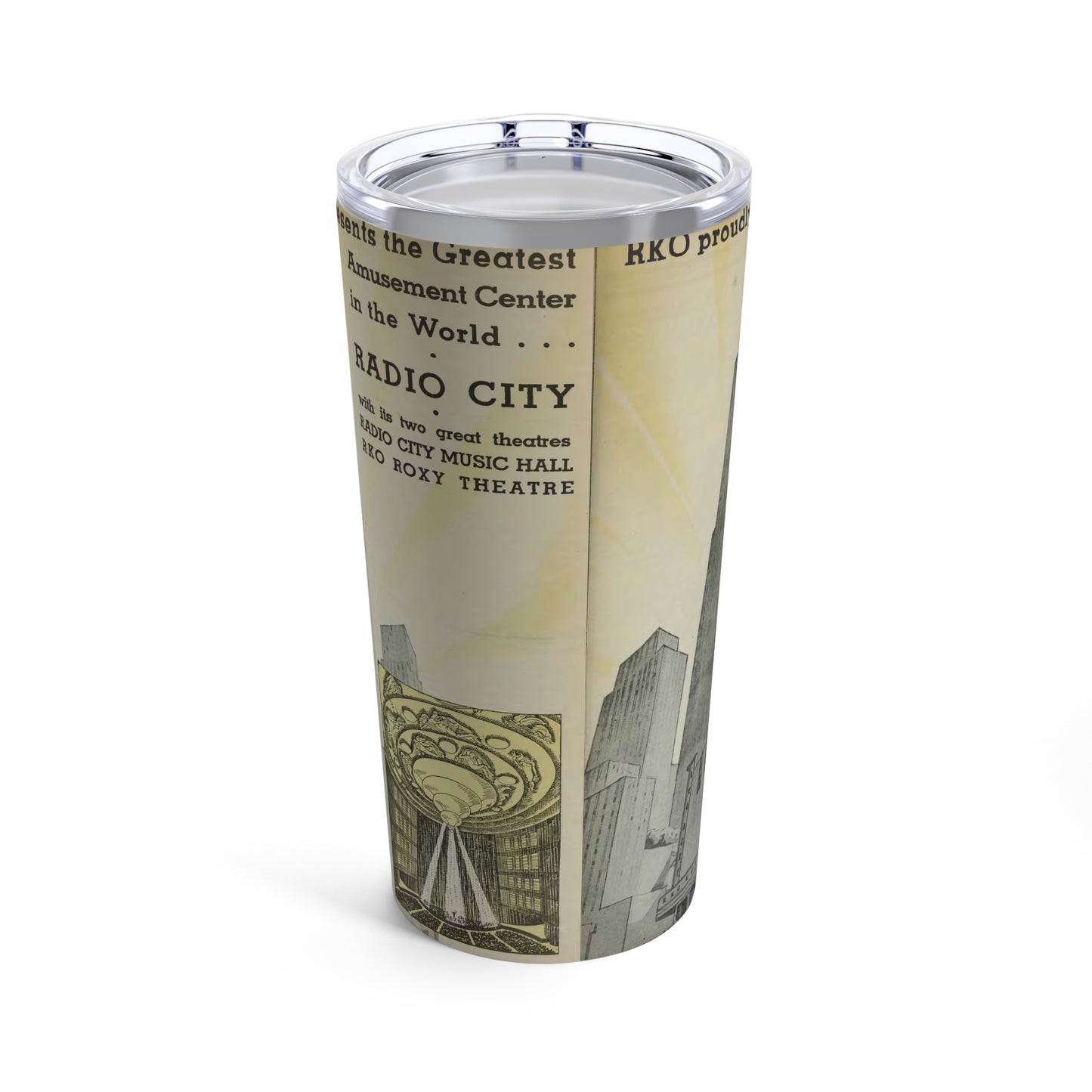 Vintage Radio City Music Hall Tumbler, 20oz Retro Music Lover Gift - Old School Male 