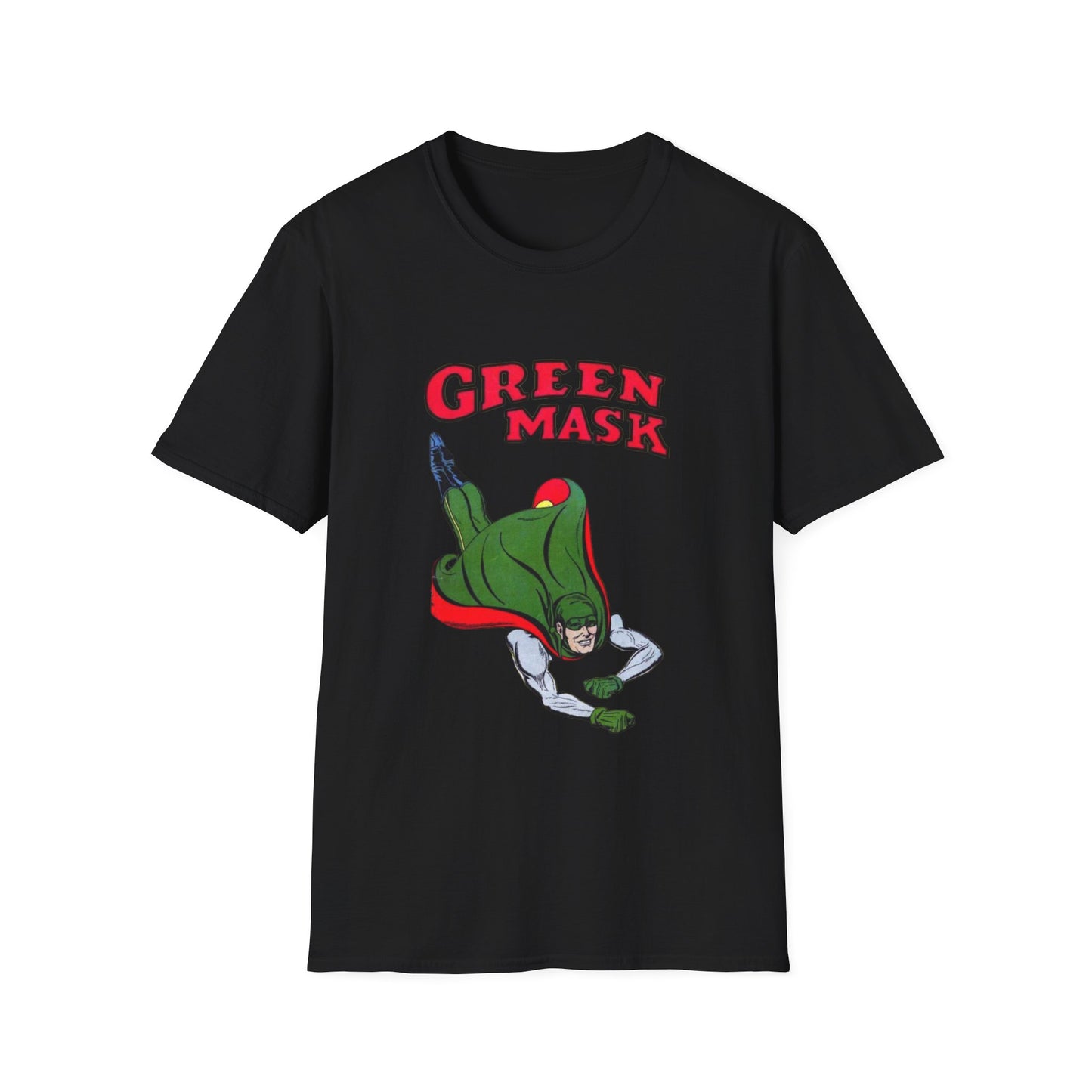 Retro Green Mask Comic Character T-Shirt - 100% Cotton, Classic Fit, Perfect for Fans