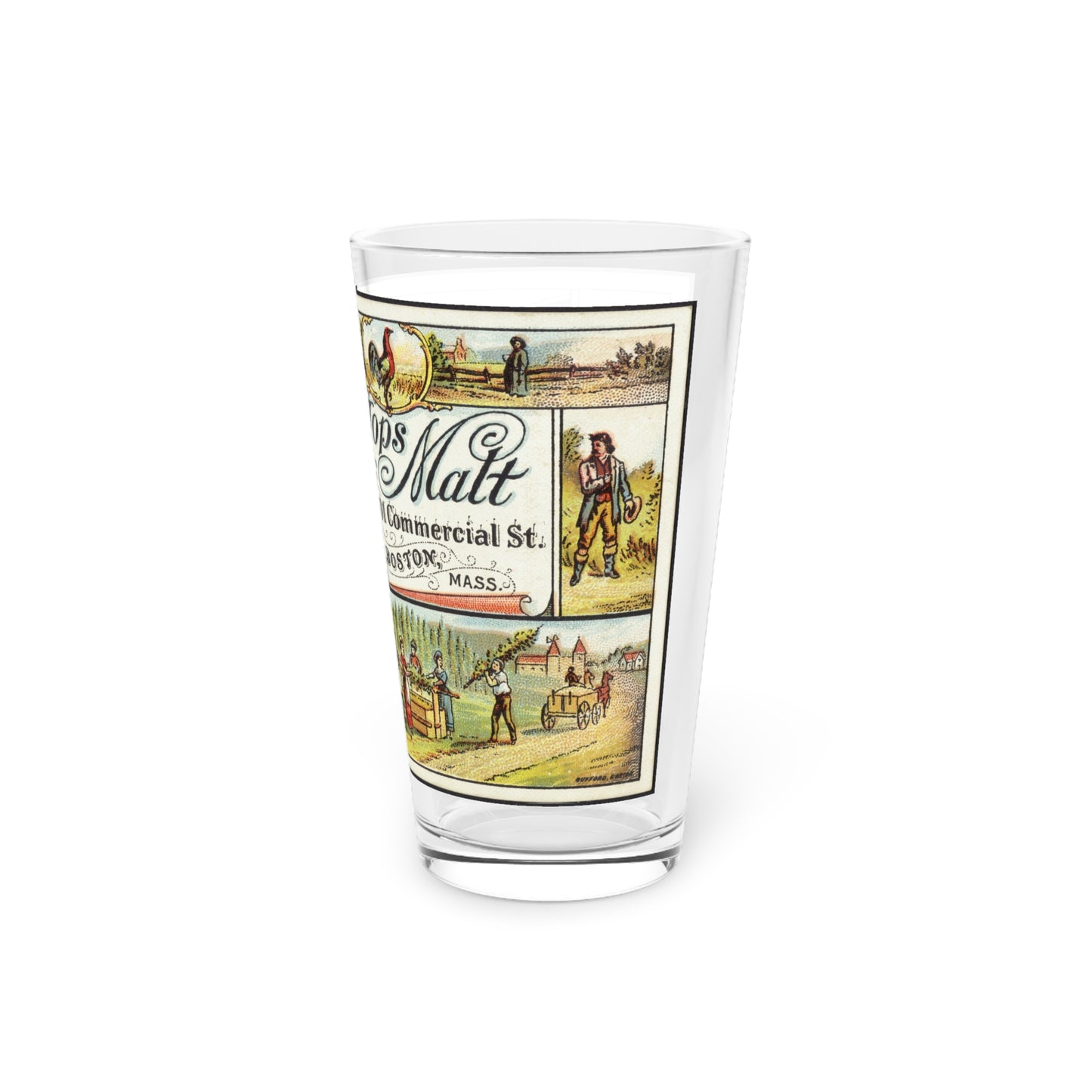 Classic Dole Brothers Hops and Malt 16oz Pint Glass