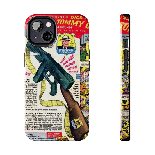 Dick Tracy Tommy Gun Vintage-Inspired Tough Phone Cases - Old School Male 