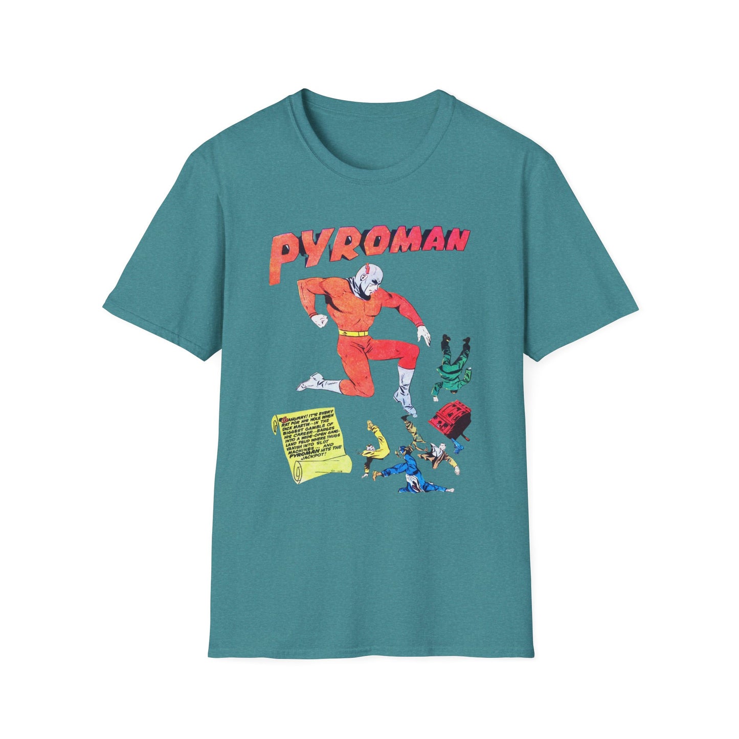 Retro Pyroman Comic Character T-Shirt - 100% Cotton, Classic Fit, Perfect for Comic Fans