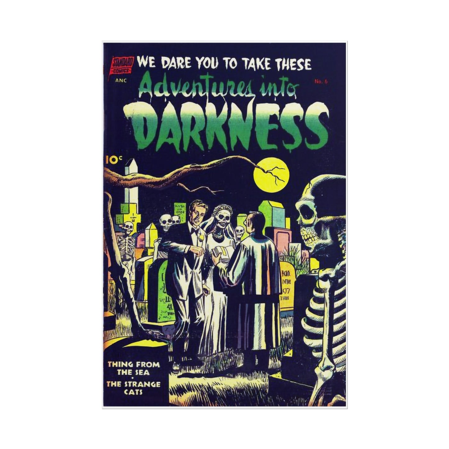 Retro Standard Comics Adventures in Darkness Comic Cover Poster - Old School Male 