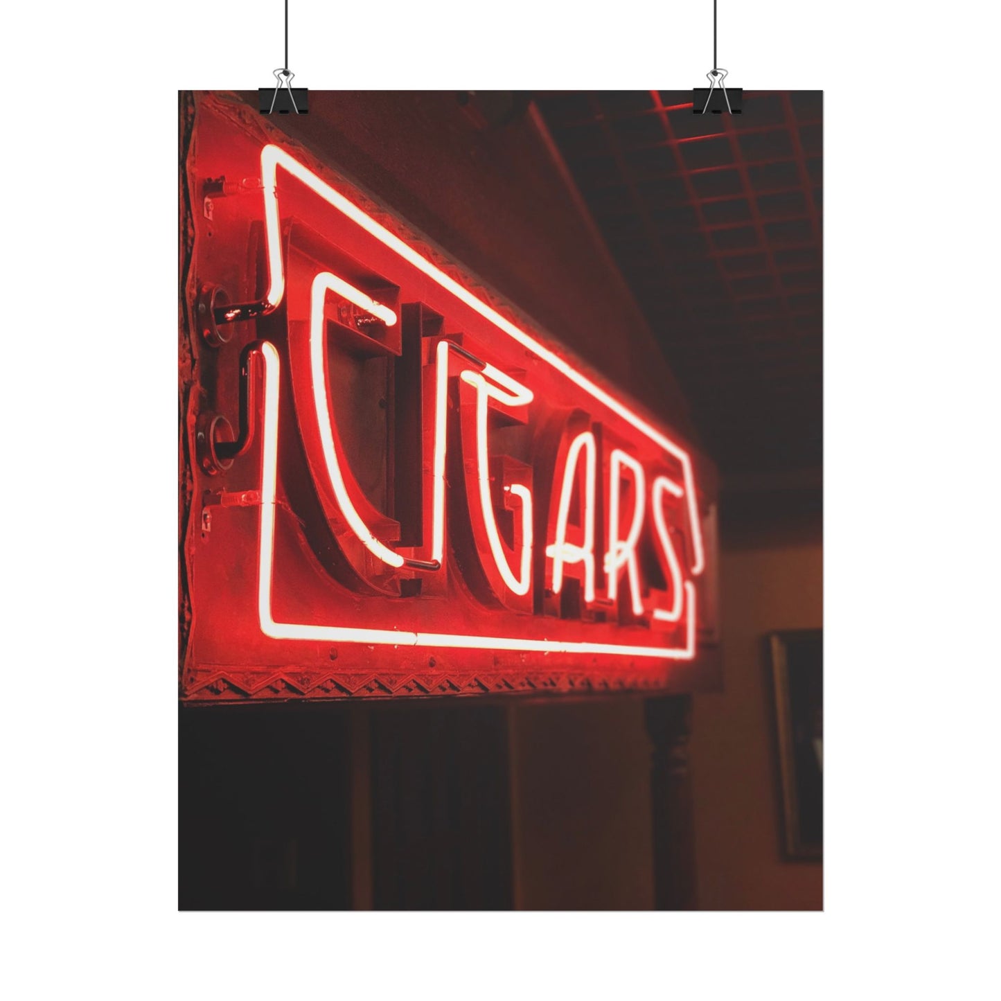 Neon Cigar Sign Poster