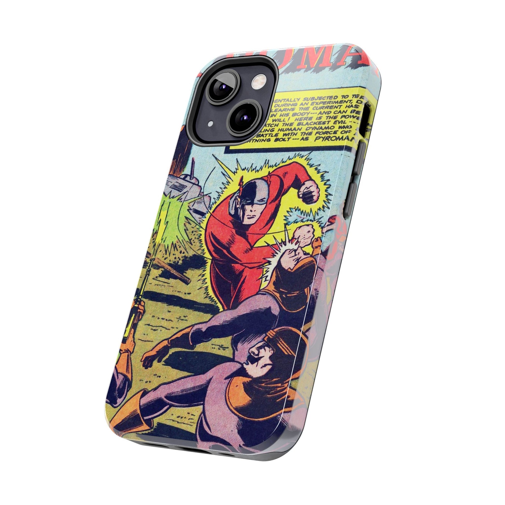 Vintage Pyroman Comic Page Durable Phone Cases - Old School Male 