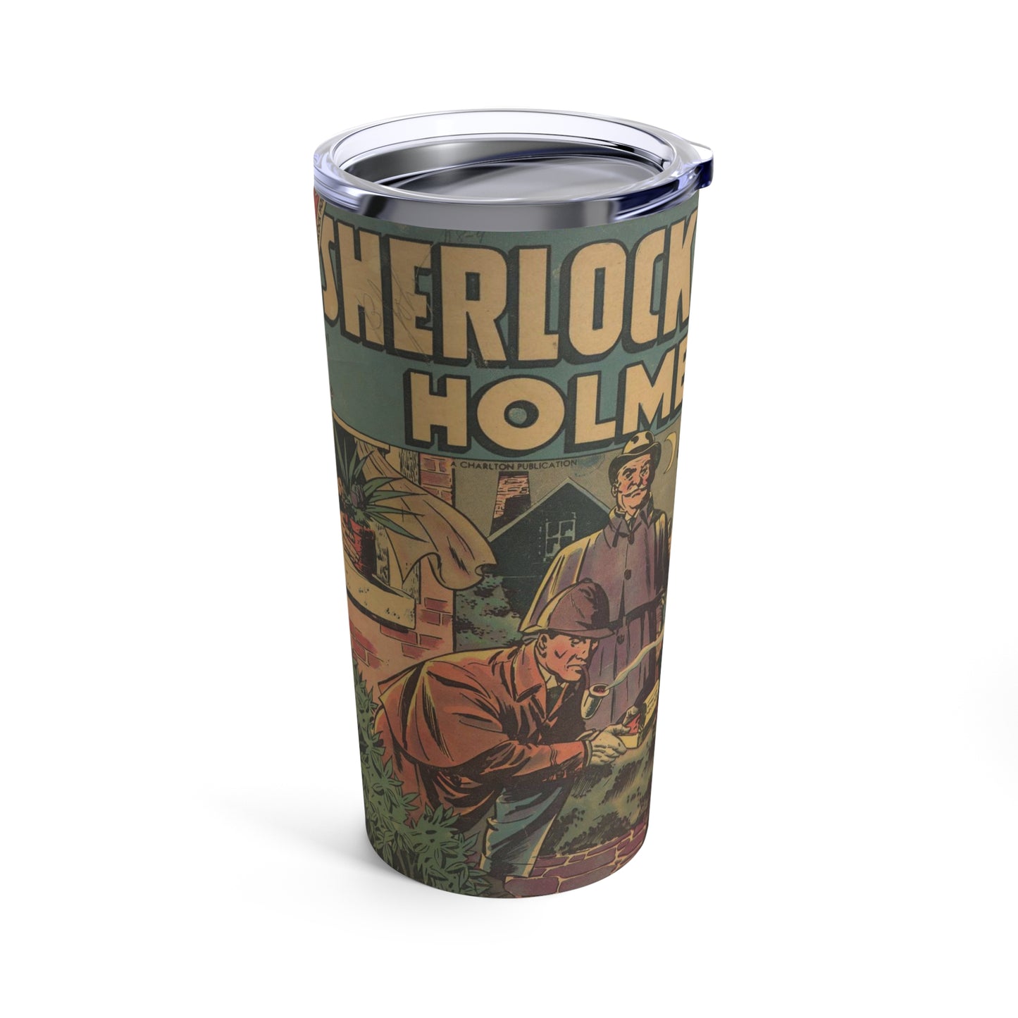 20oz Tumbler - Retro Sherlock Holmes Comic Cover Design - Old School Male 