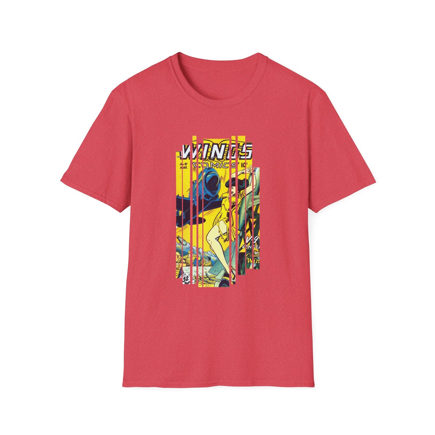 Vintage Comic Book Cover Unisex Softstyle Tee - Old School Male 