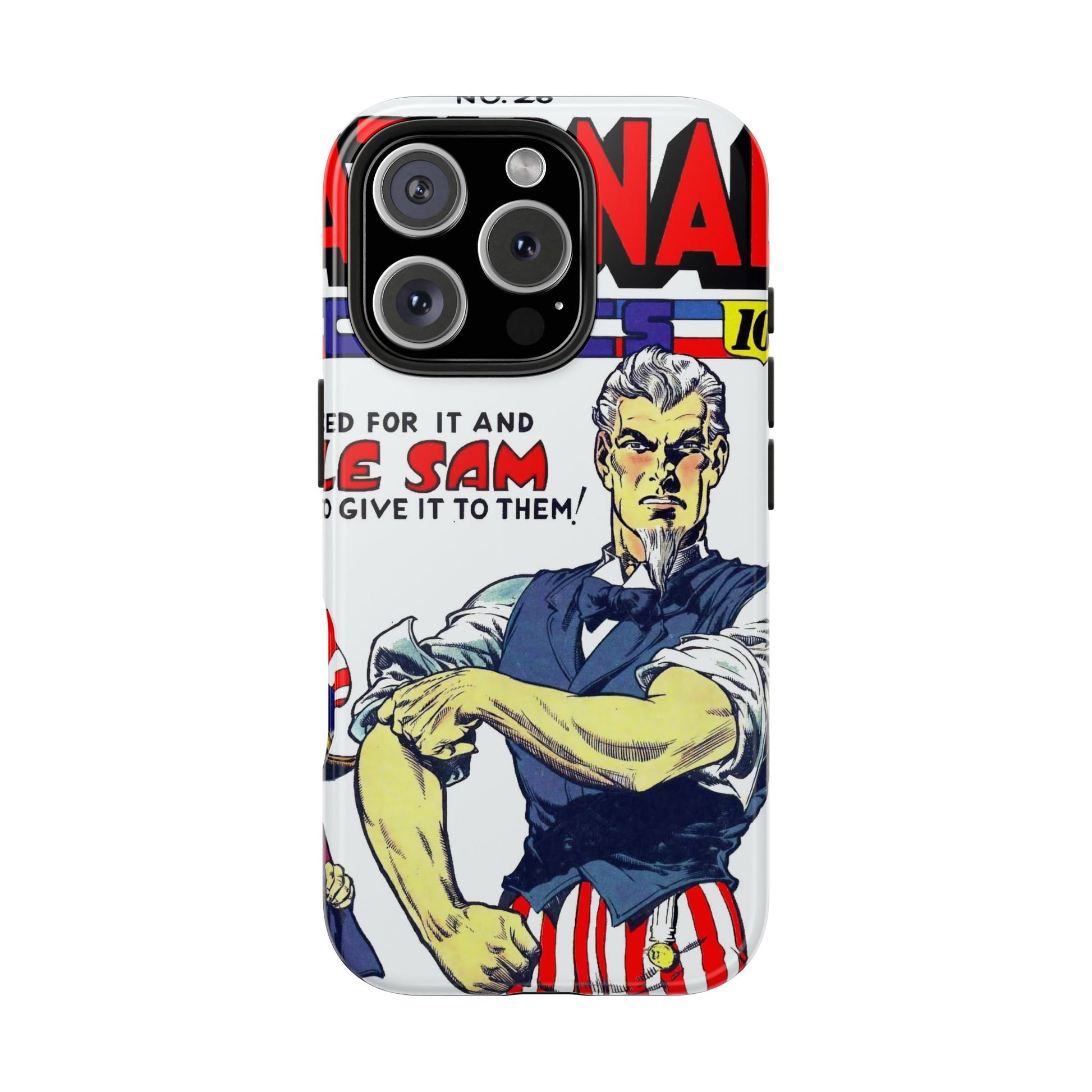 Vintage Comic Art Durable Phone Cases - Old School Male 