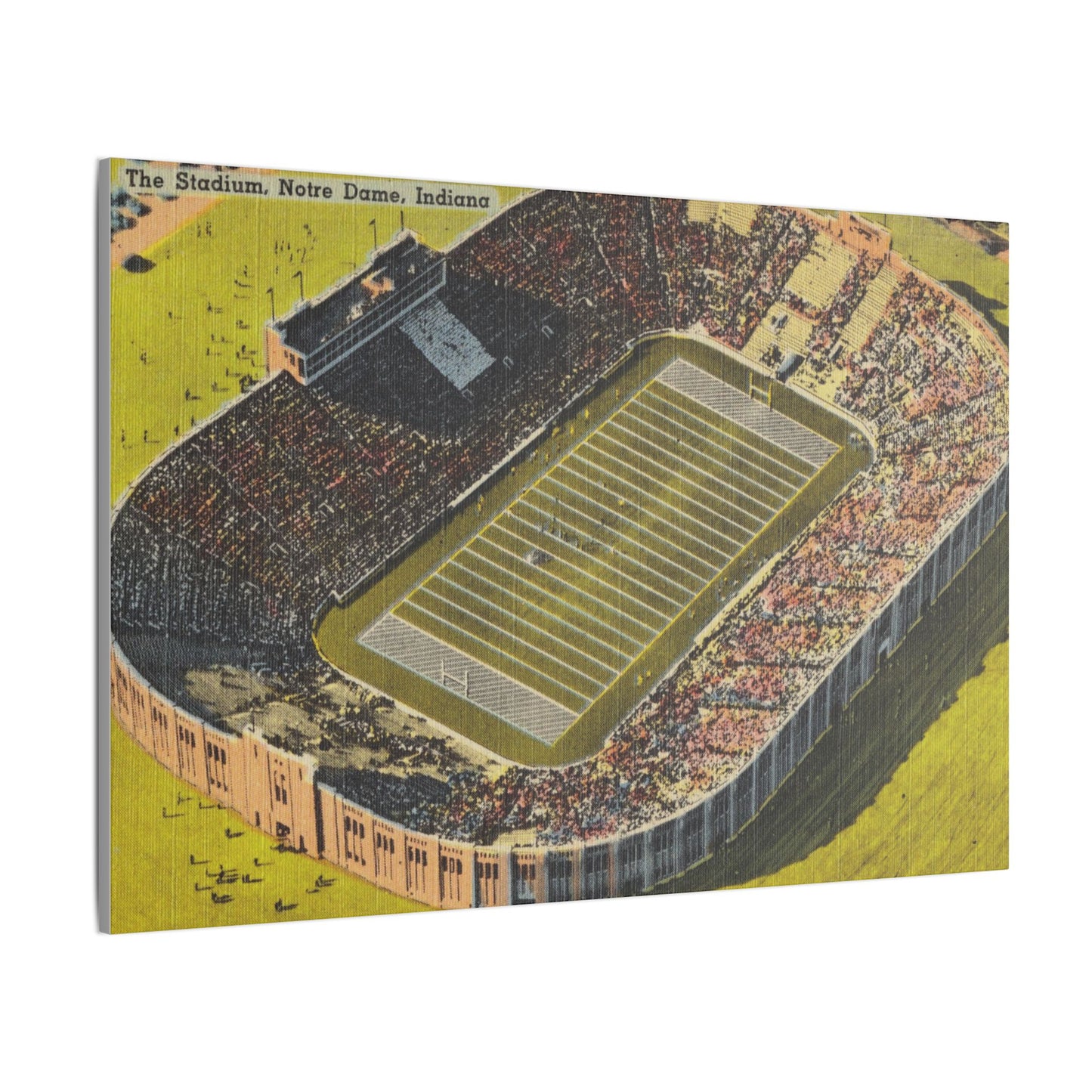 Aerial Canvas Art - Notre Dame University Stadium Illustration