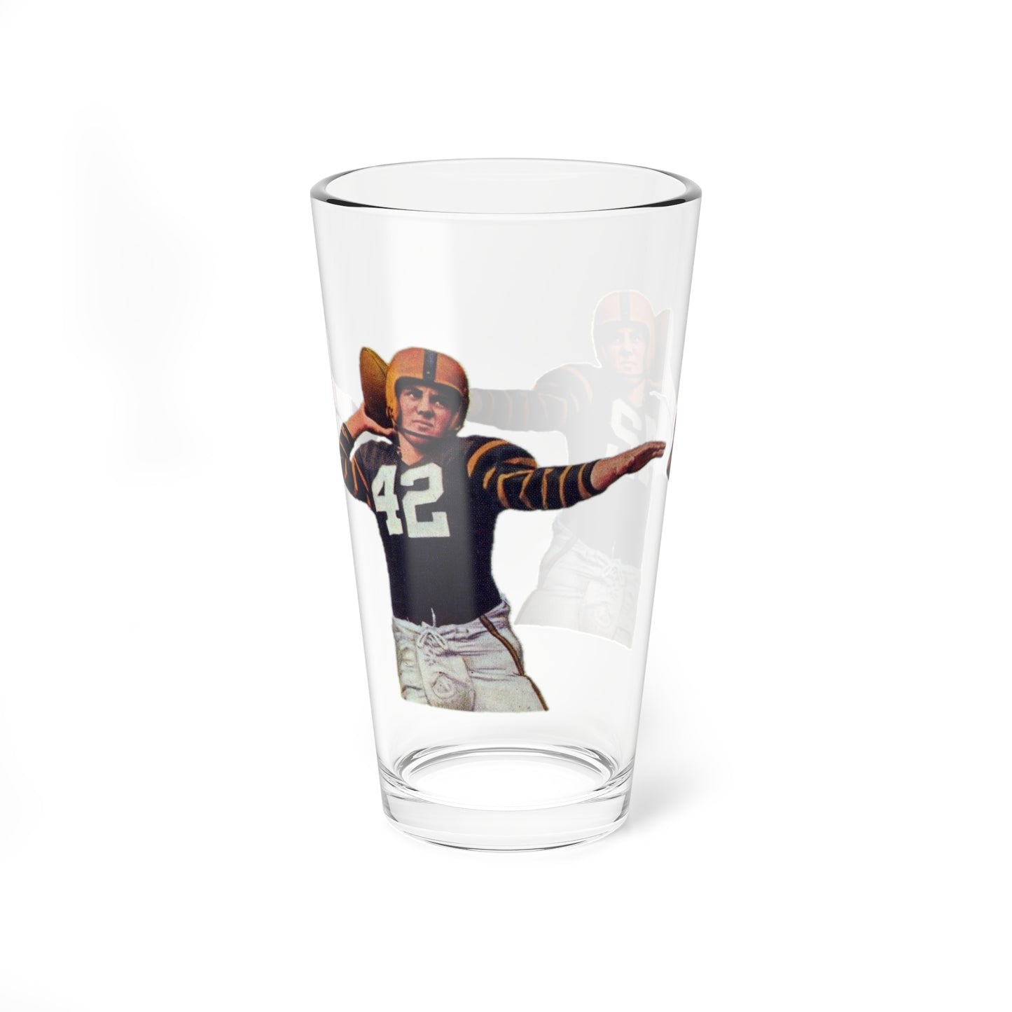 Retro Football Player Pint Glass, 16oz