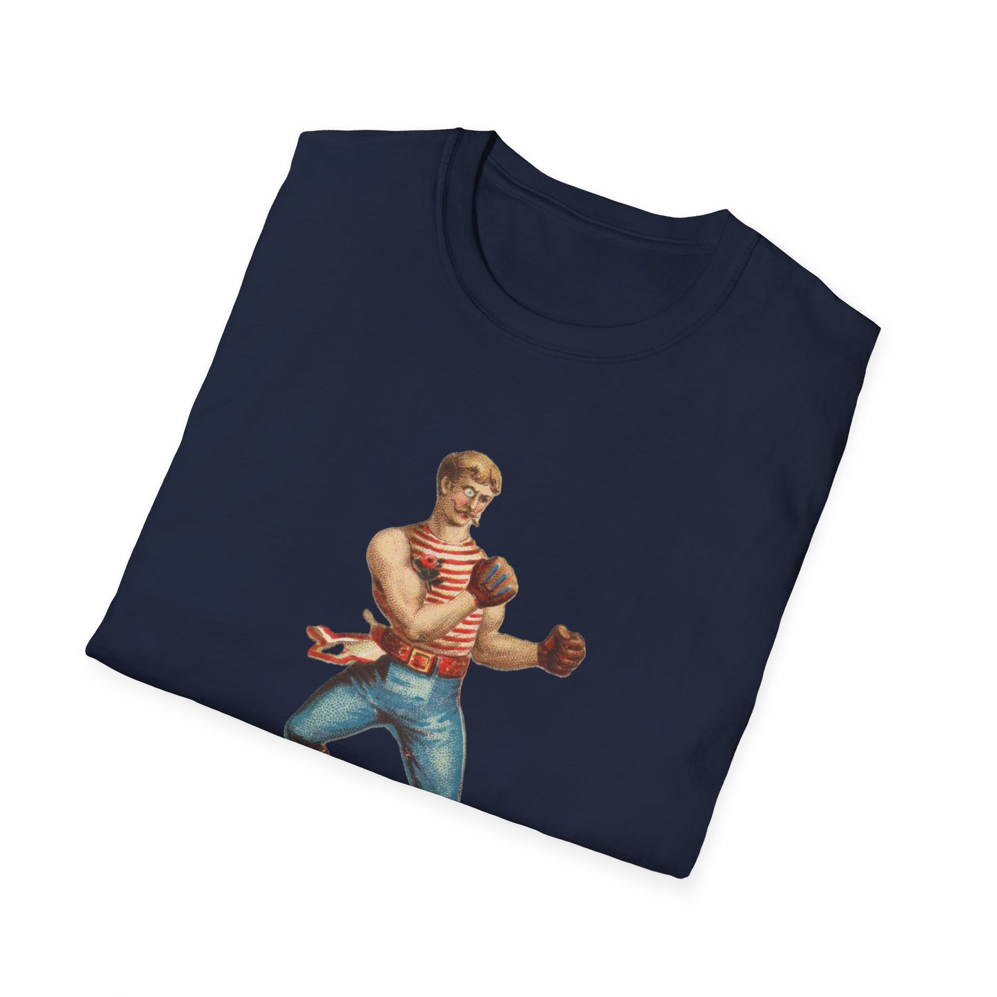 Vintage Boxer Pose Unisex Soft Cotton Tee