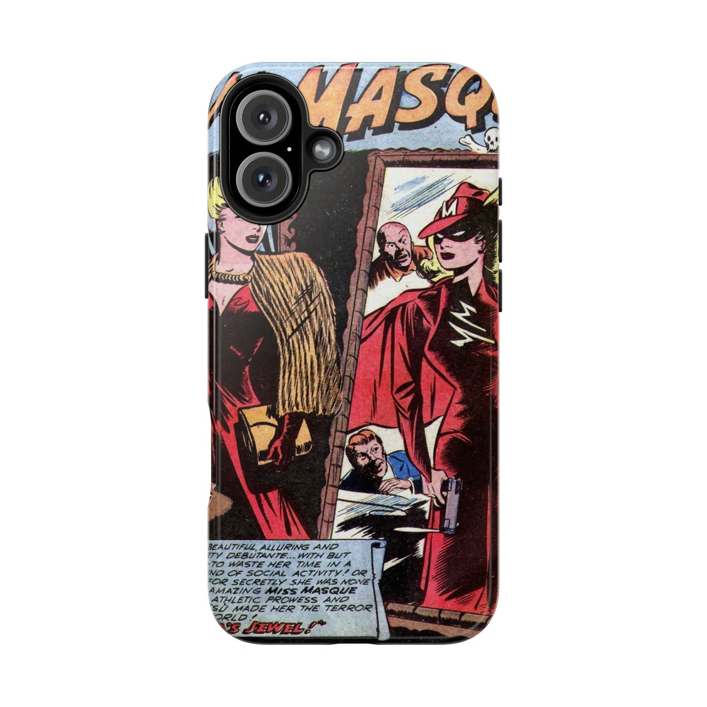 Vintage Chic Miss Masque Durable Phone Cases - Old School Male 