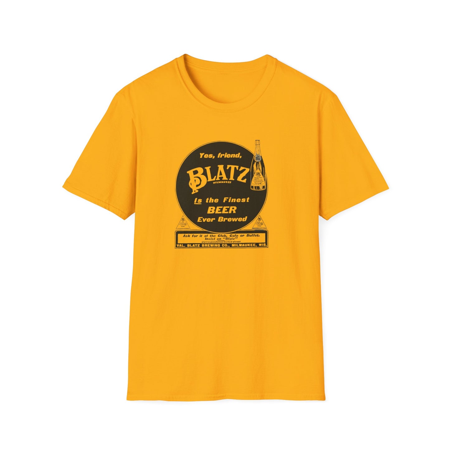 Vintage Blatz Brewing T-Shirt | 100% Cotton Retro Tee for Beer Lovers & Collectors