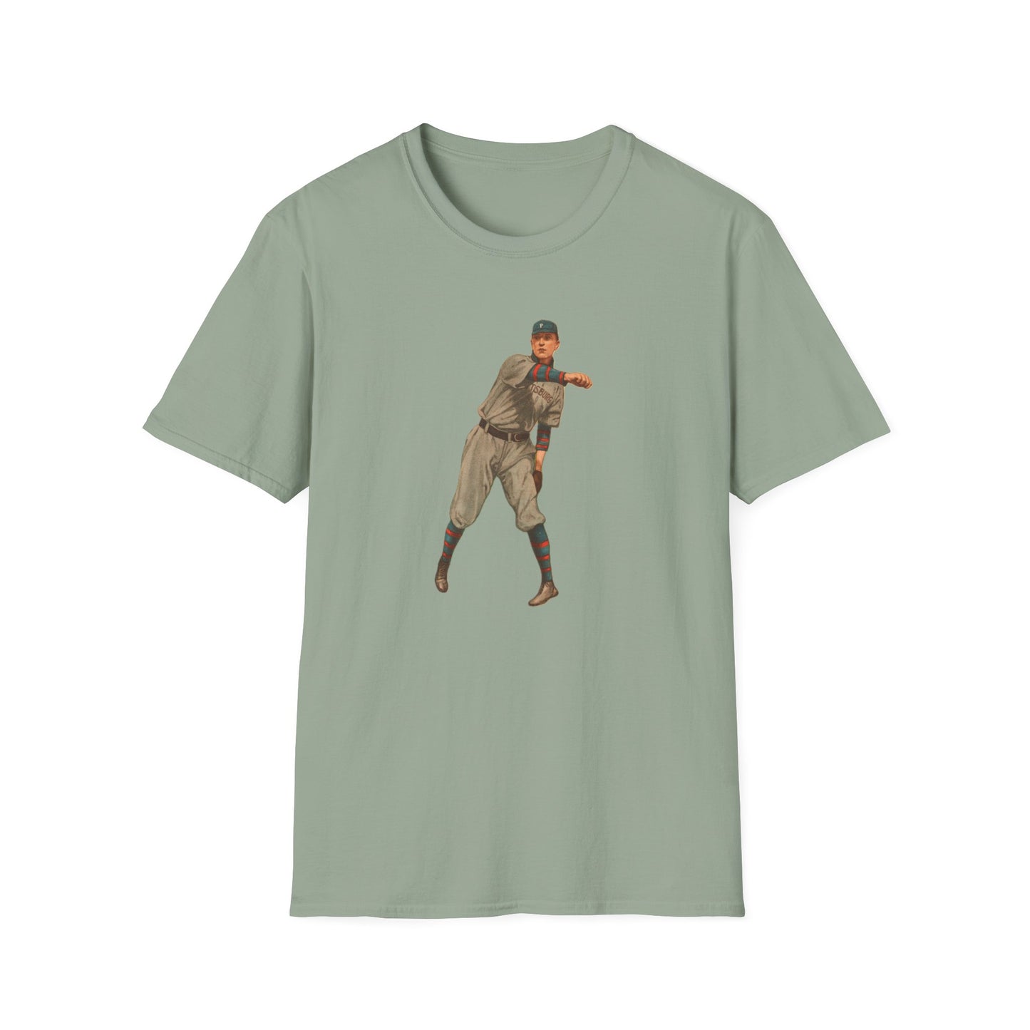 Retro Baseball Player Unisex Softstyle Tee - Old School Male 