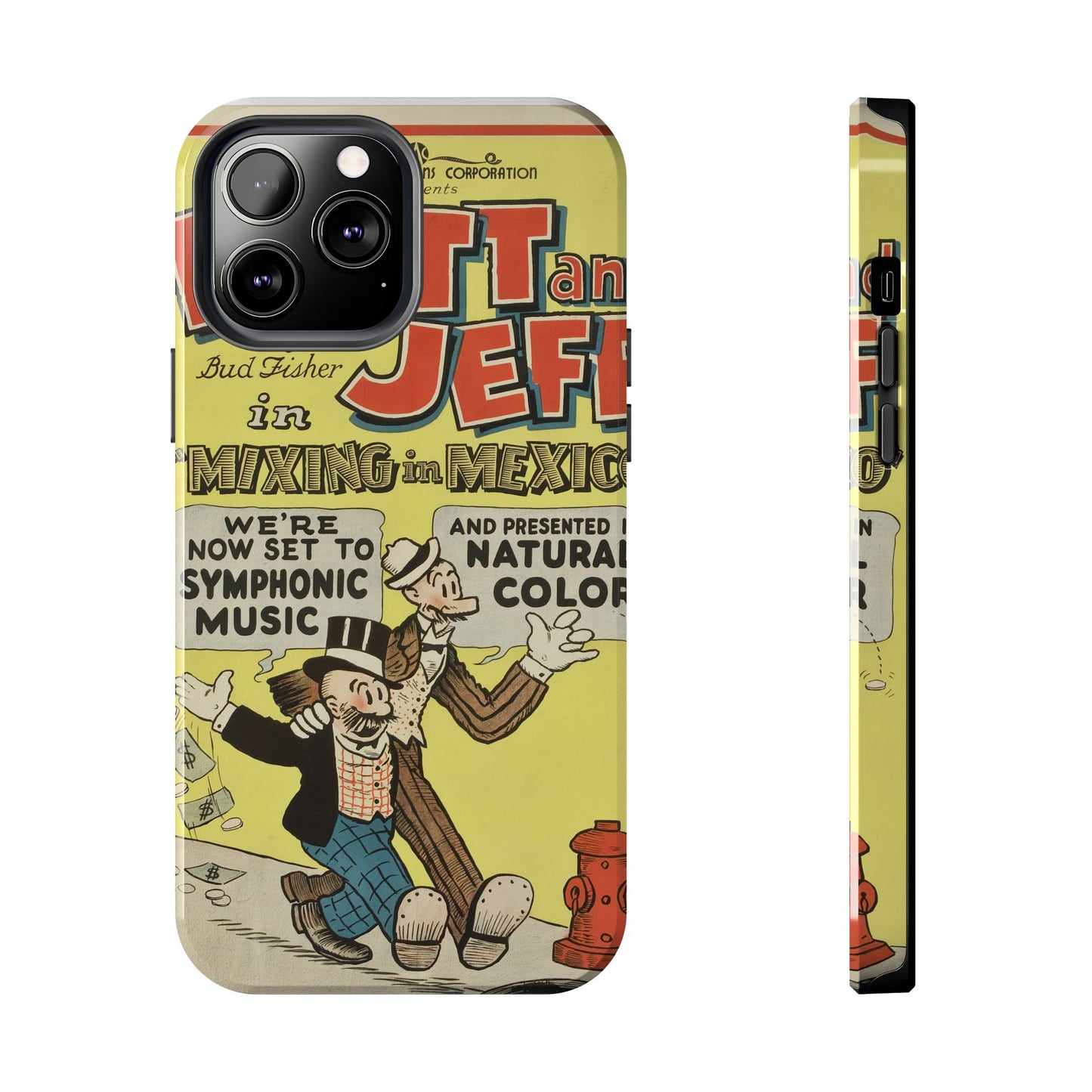 Durable Mutt and Jeff Phone Protection Cases - Old School Male 