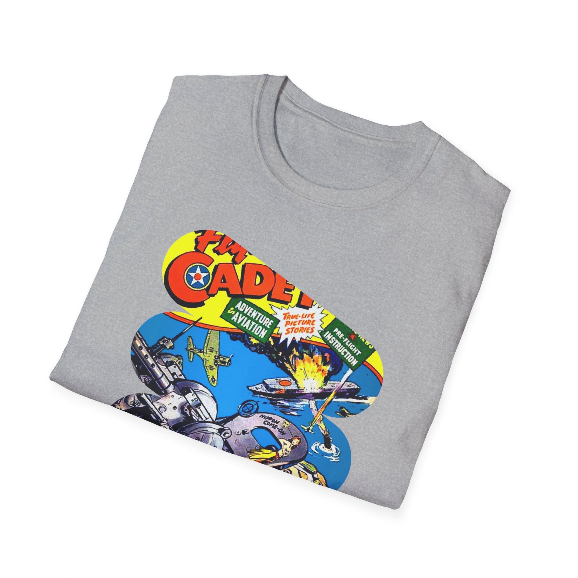 Vintage Comic Book Cover Unisex Softstyle Tee - Old School Male 