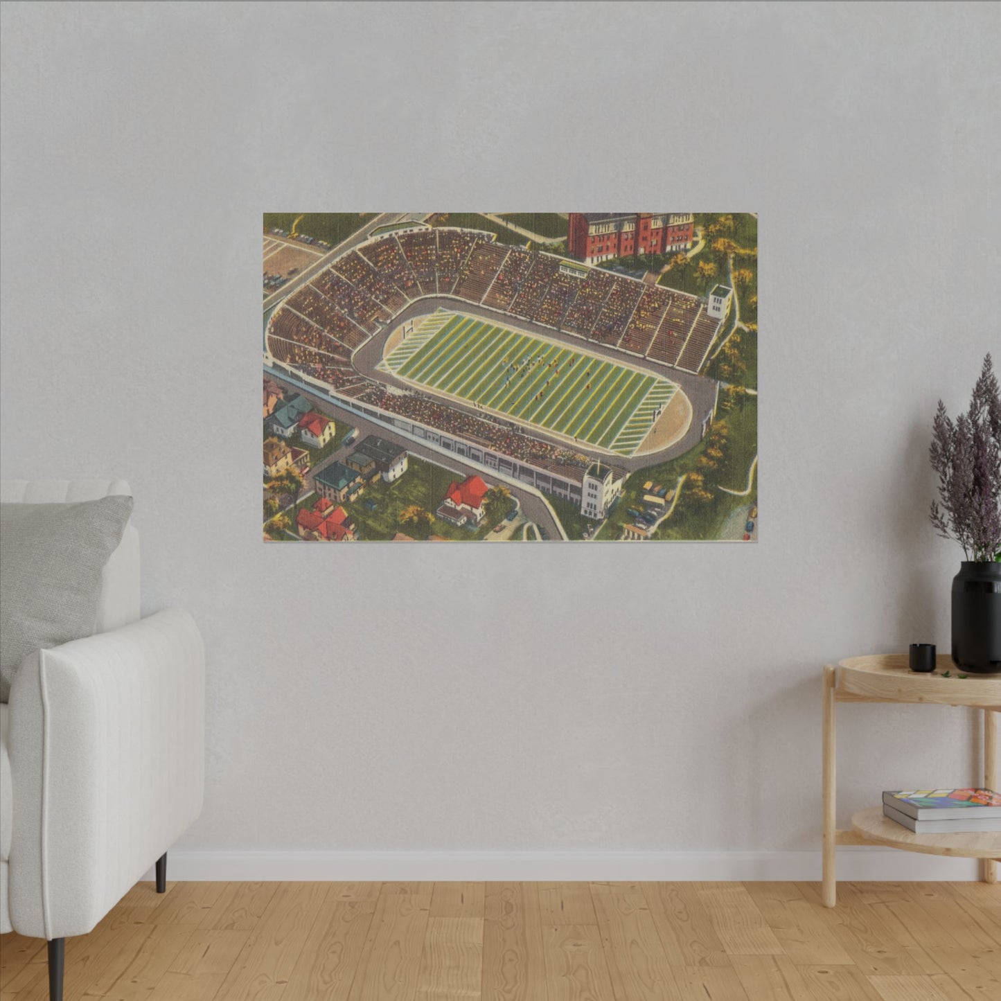 Aerial Canvas Art - West Virginia Mountaineer Football Stadium Print