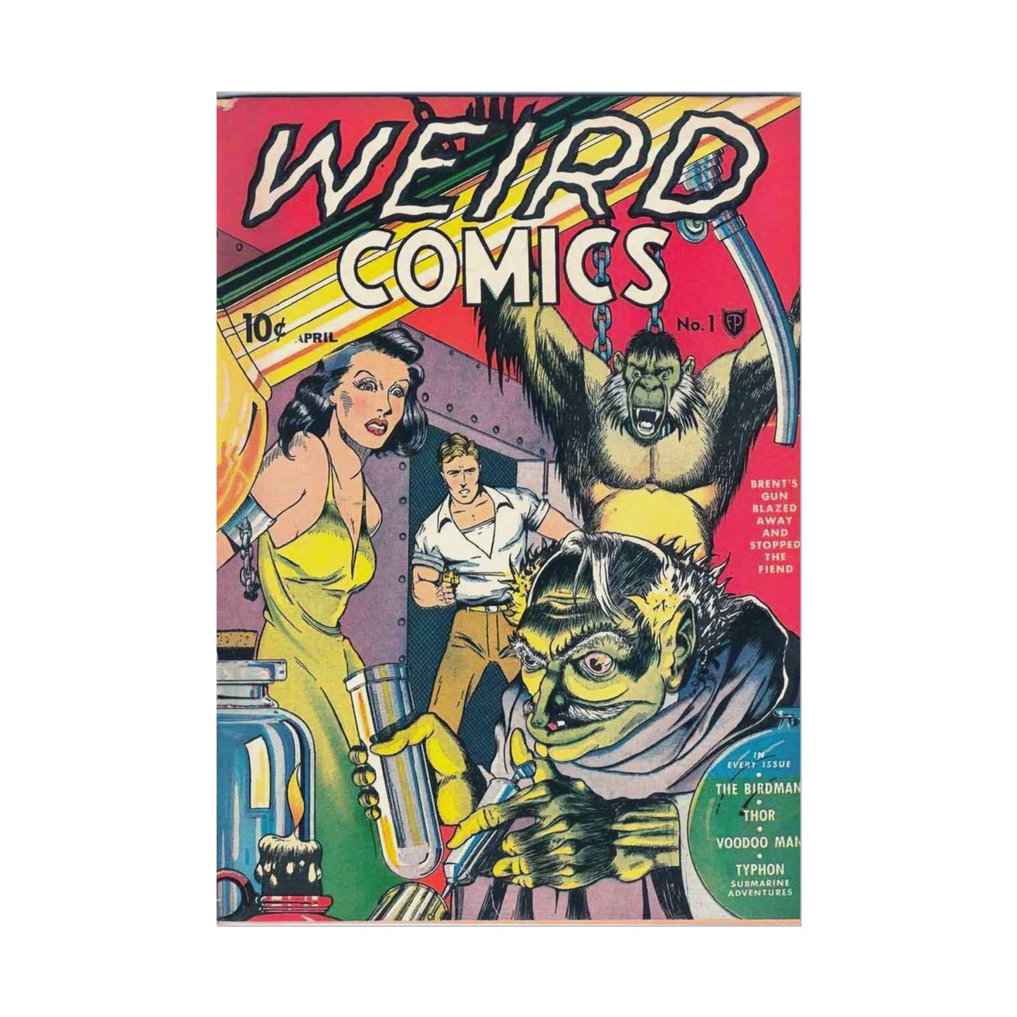 Retro Weird Comics Number 1 Cover Poster - Old School Male 