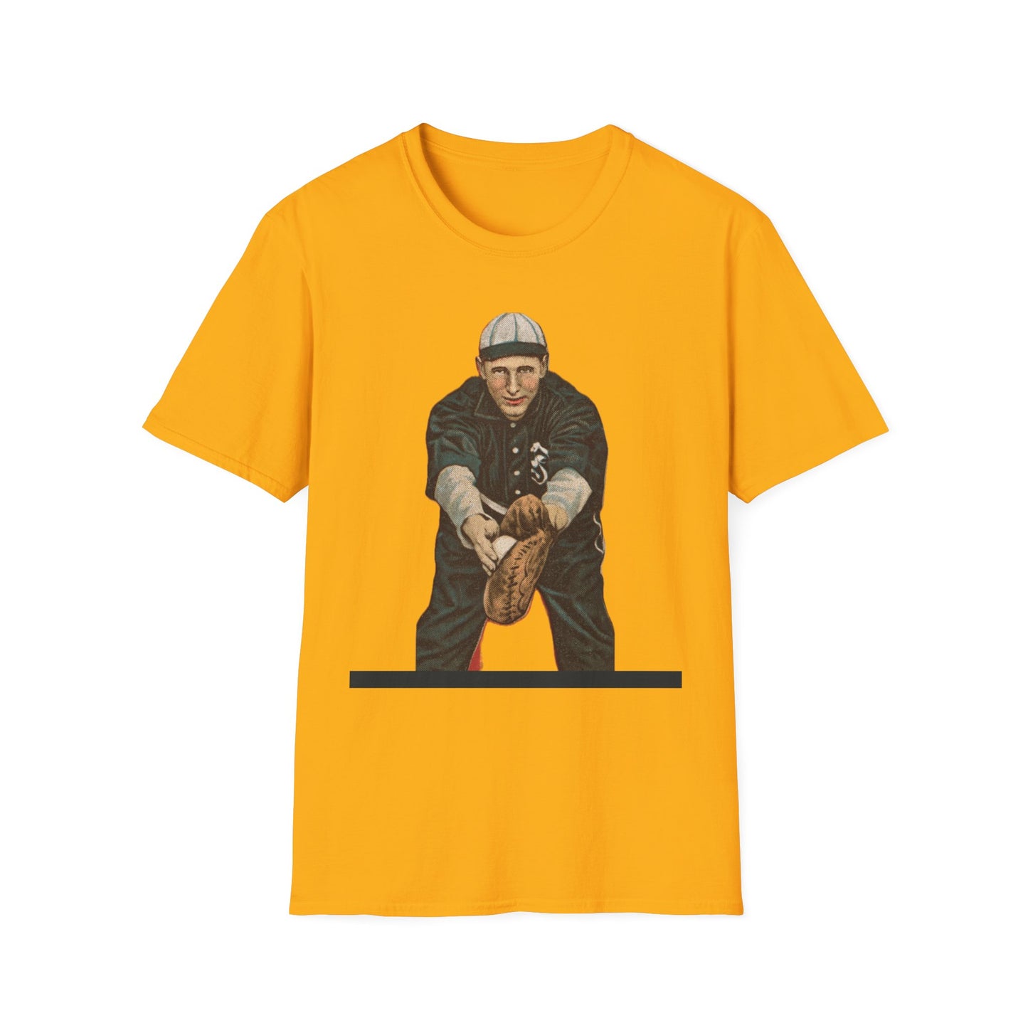 Retro Baseball Infielder Tee - Old School Male 