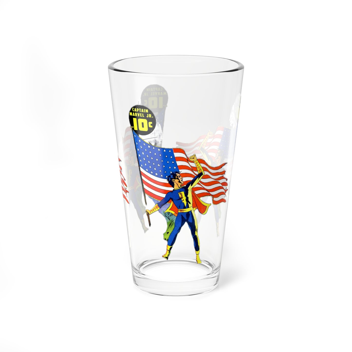 Captain Marvel Jr. 16oz Shaker and Serving Glass