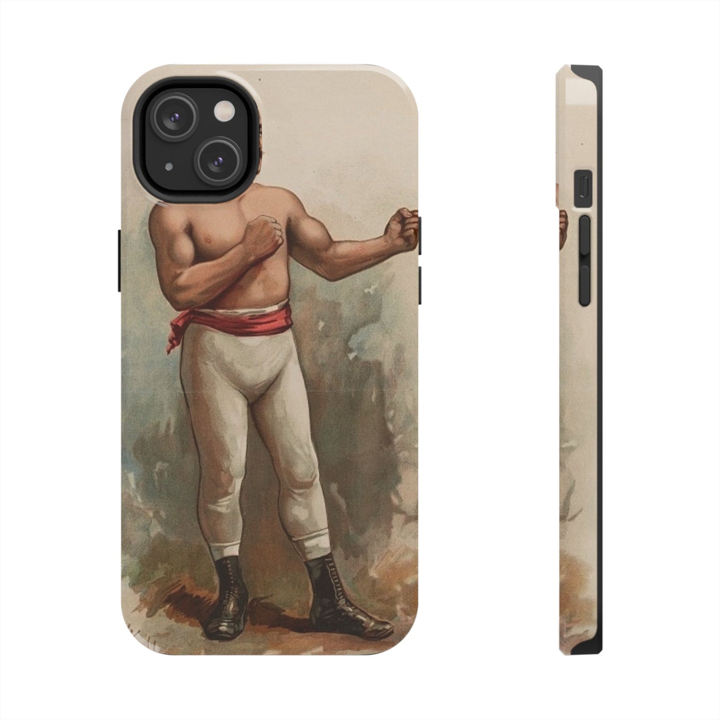 Retro Boxer Graphic Heavy-Duty Phone Cases - Old School Male 