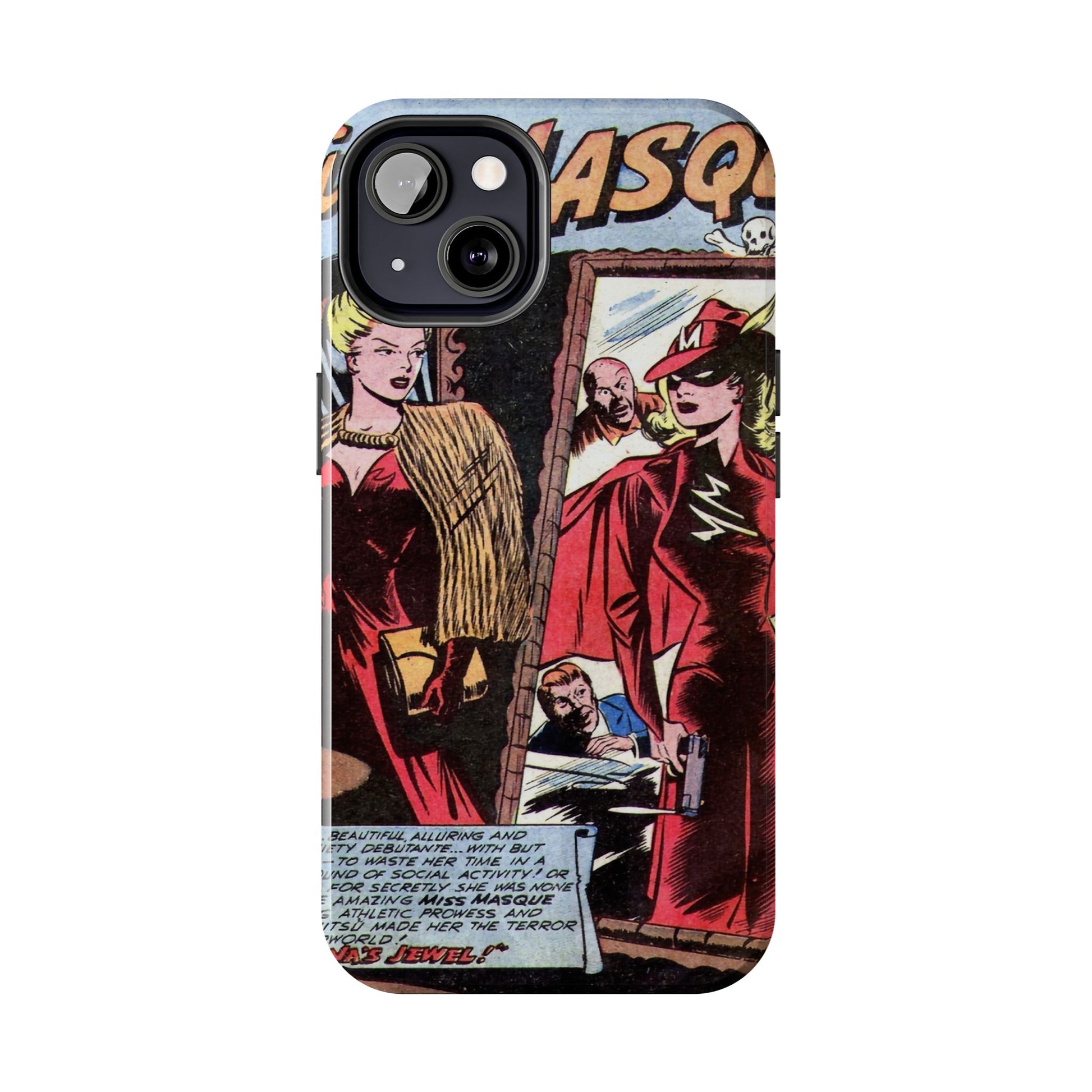 Vintage Chic Miss Masque Durable Phone Cases - Old School Male 