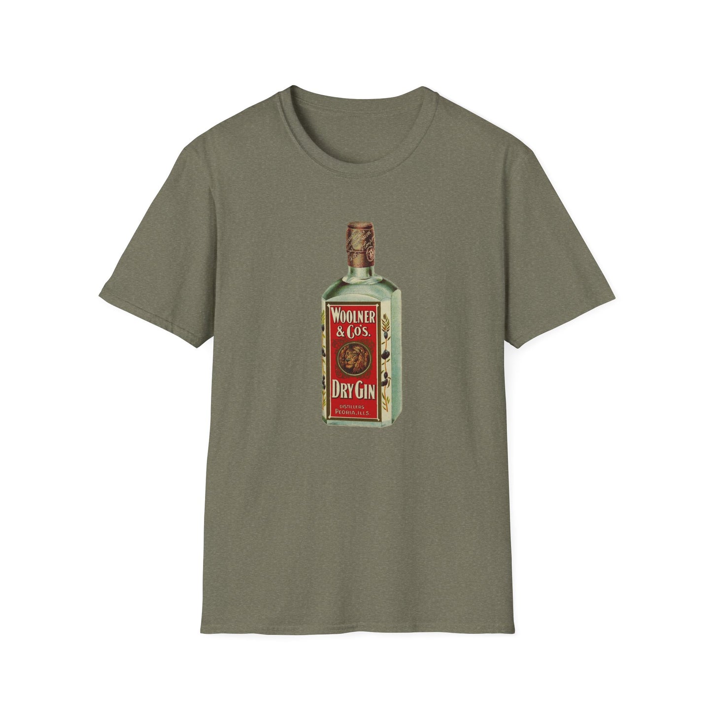 Retro Dry Gin Bottle Graphic Tee - Old School Male 