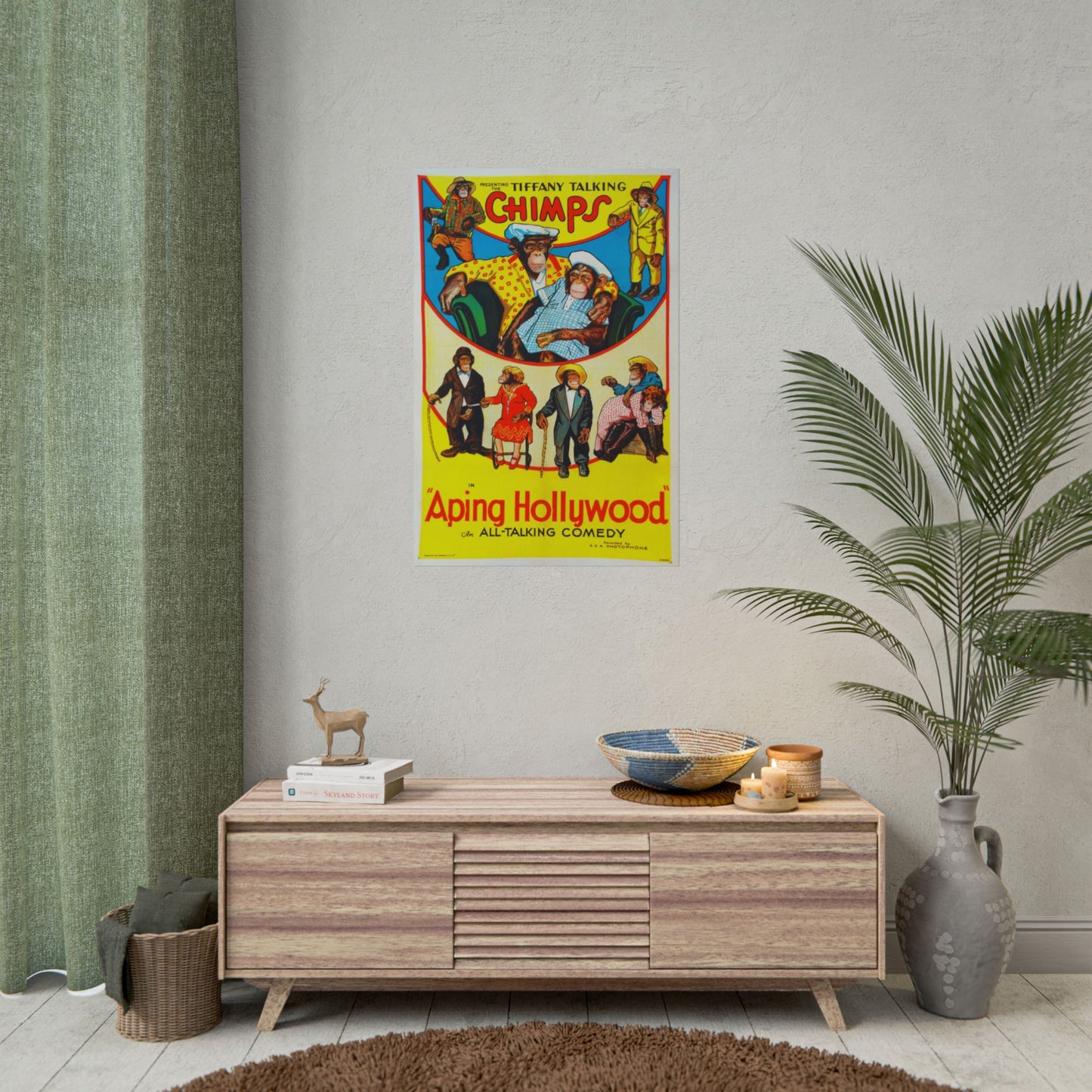 Retro Aping Hollywood Chimps Film Poster