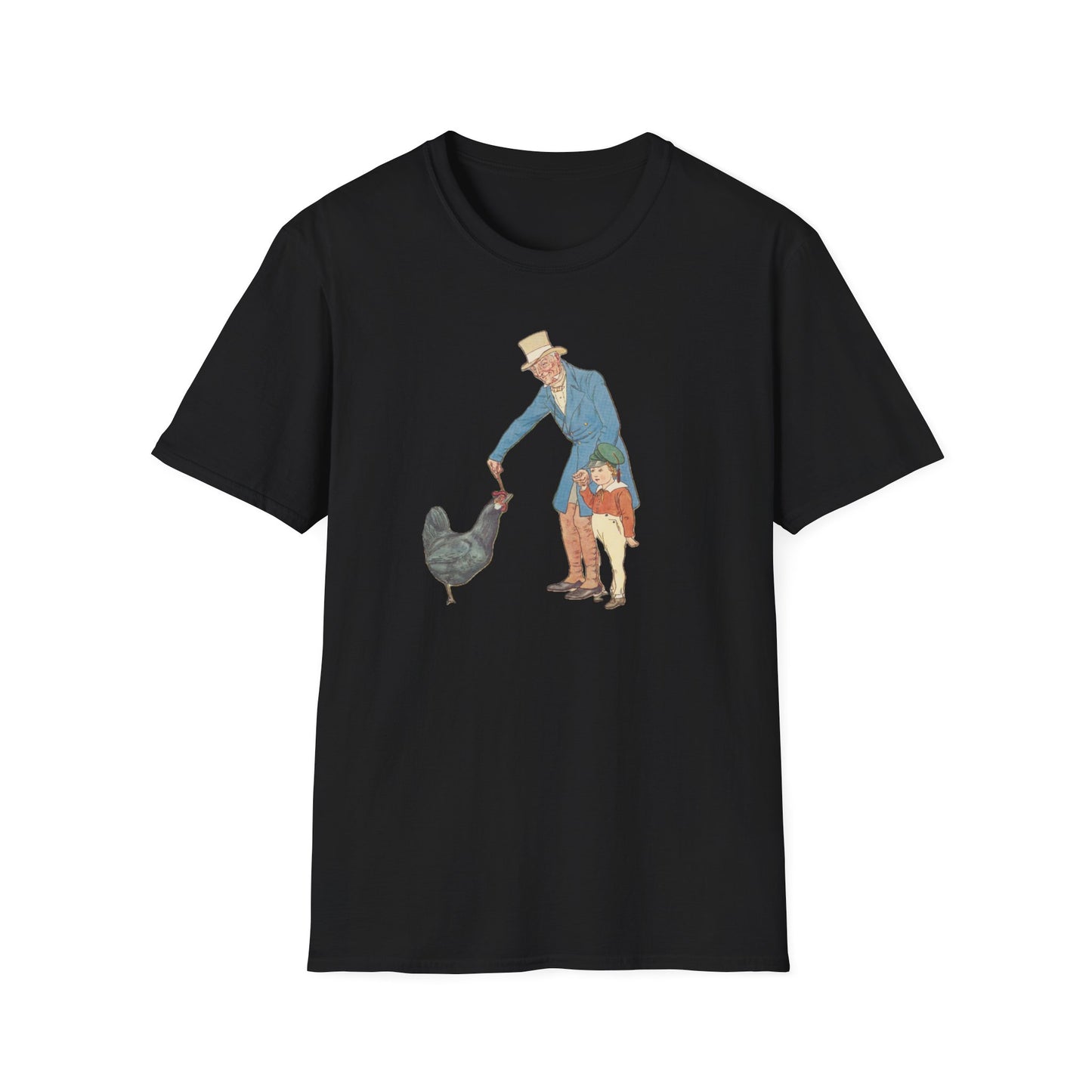 Nostalgic Grandfather-Granddaughter Chicken Feeding Tee