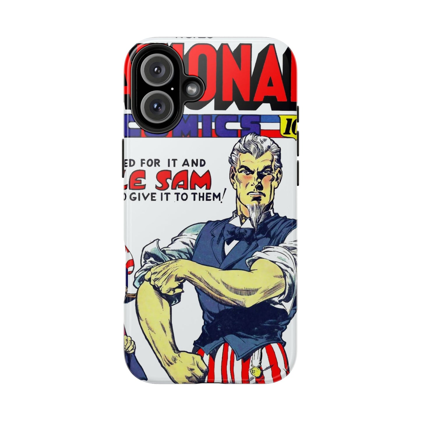 Vintage Comic Art Durable Phone Cases - Old School Male 