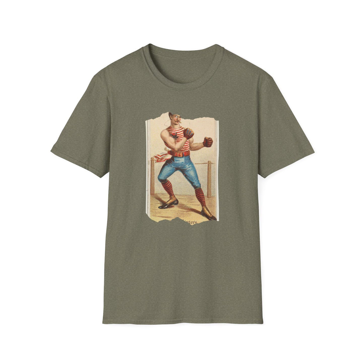 Retro Boxer Pose Unisex Softstyle Tee - Old School Male 